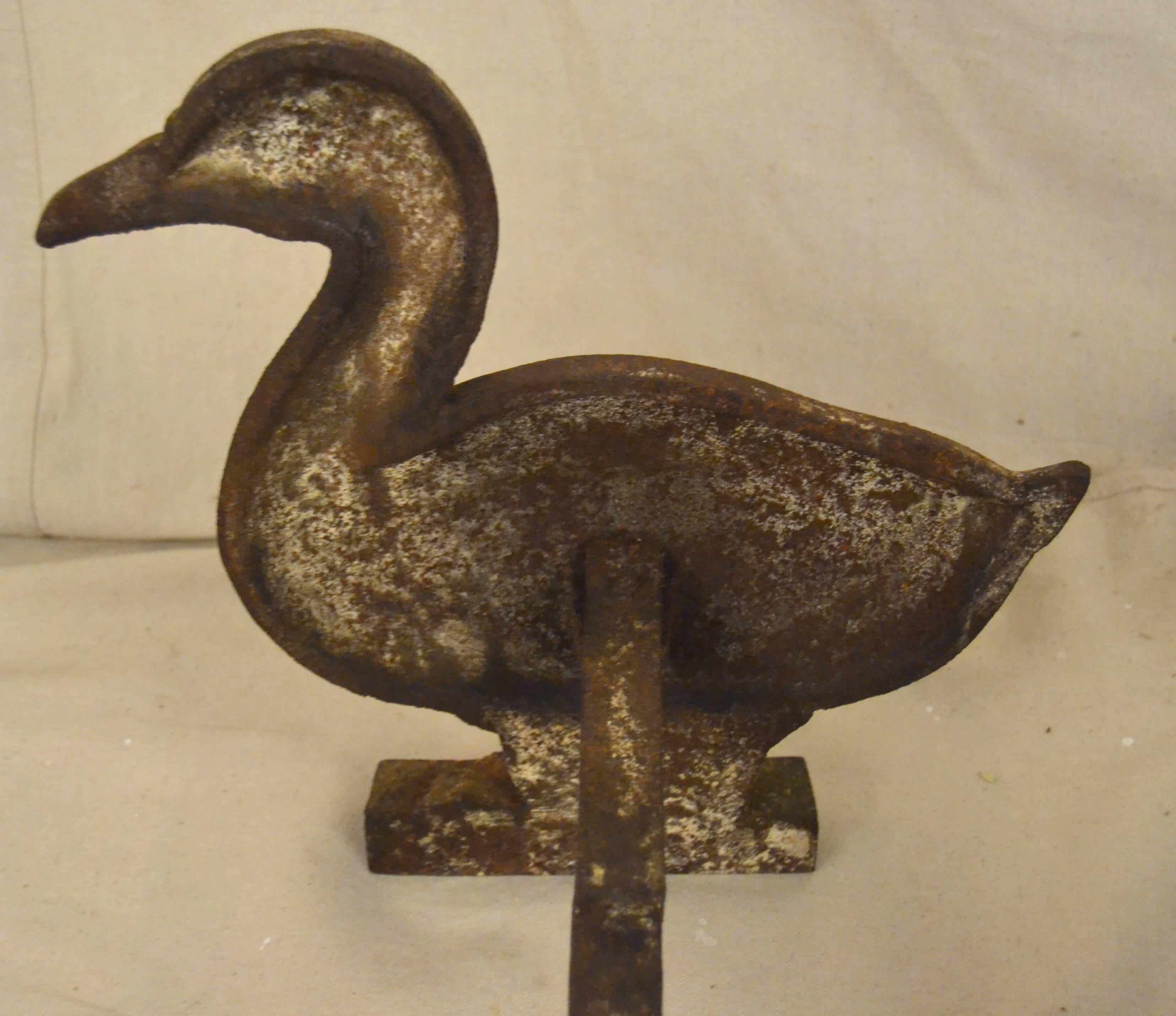 Early 20th Century Duck or Goose Andirons For Sale