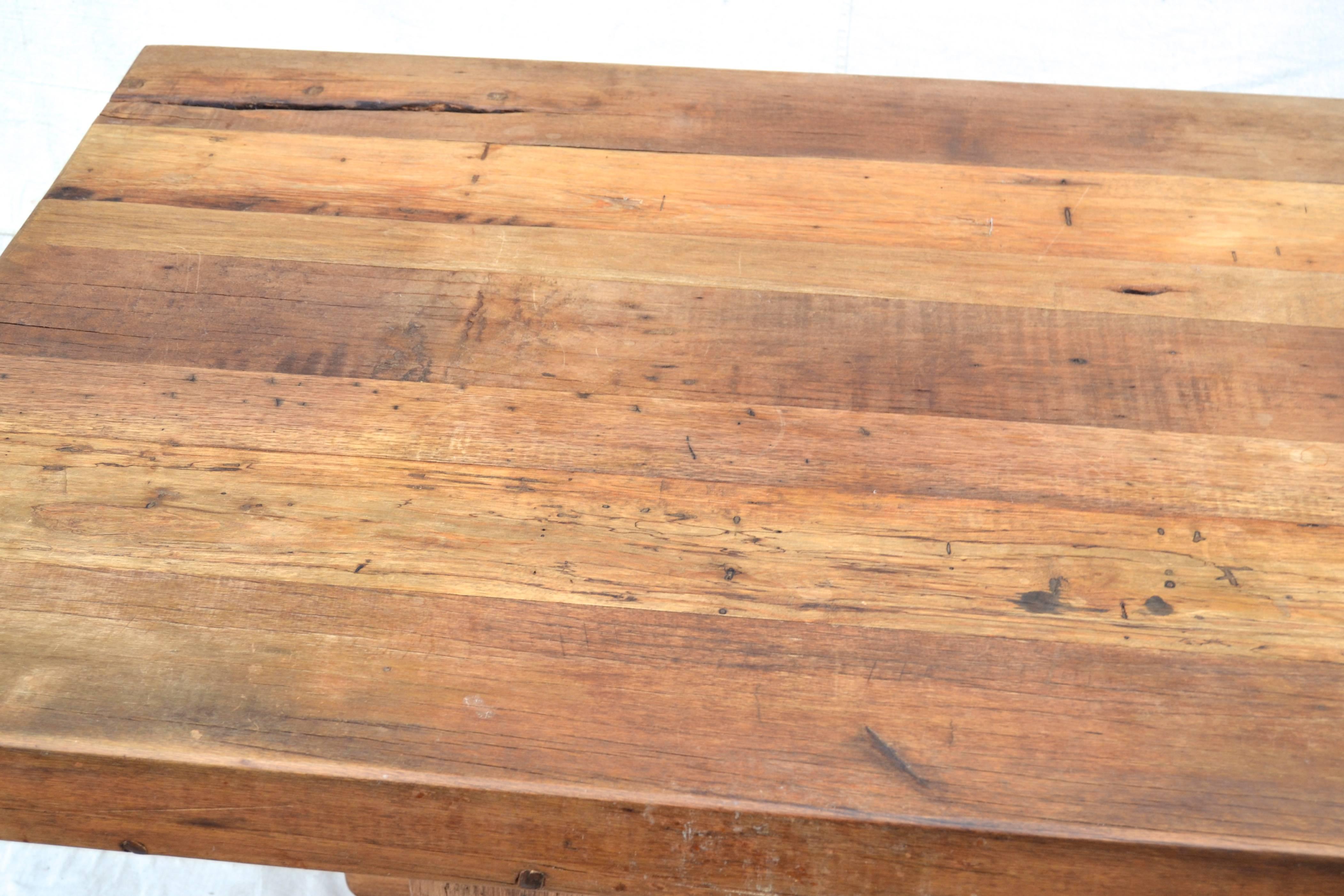 Heavy Hewn Studio Furniture Oak Table For Sale 2