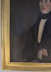 Early 19th Century New England Folk Art Portrait of a Handsome Young Man