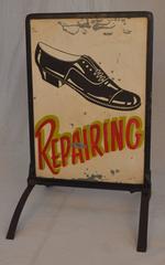 Depression Era Sidewalk Shoe Repair Sign