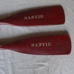 Painted Canoe Paddles with Iron Grips