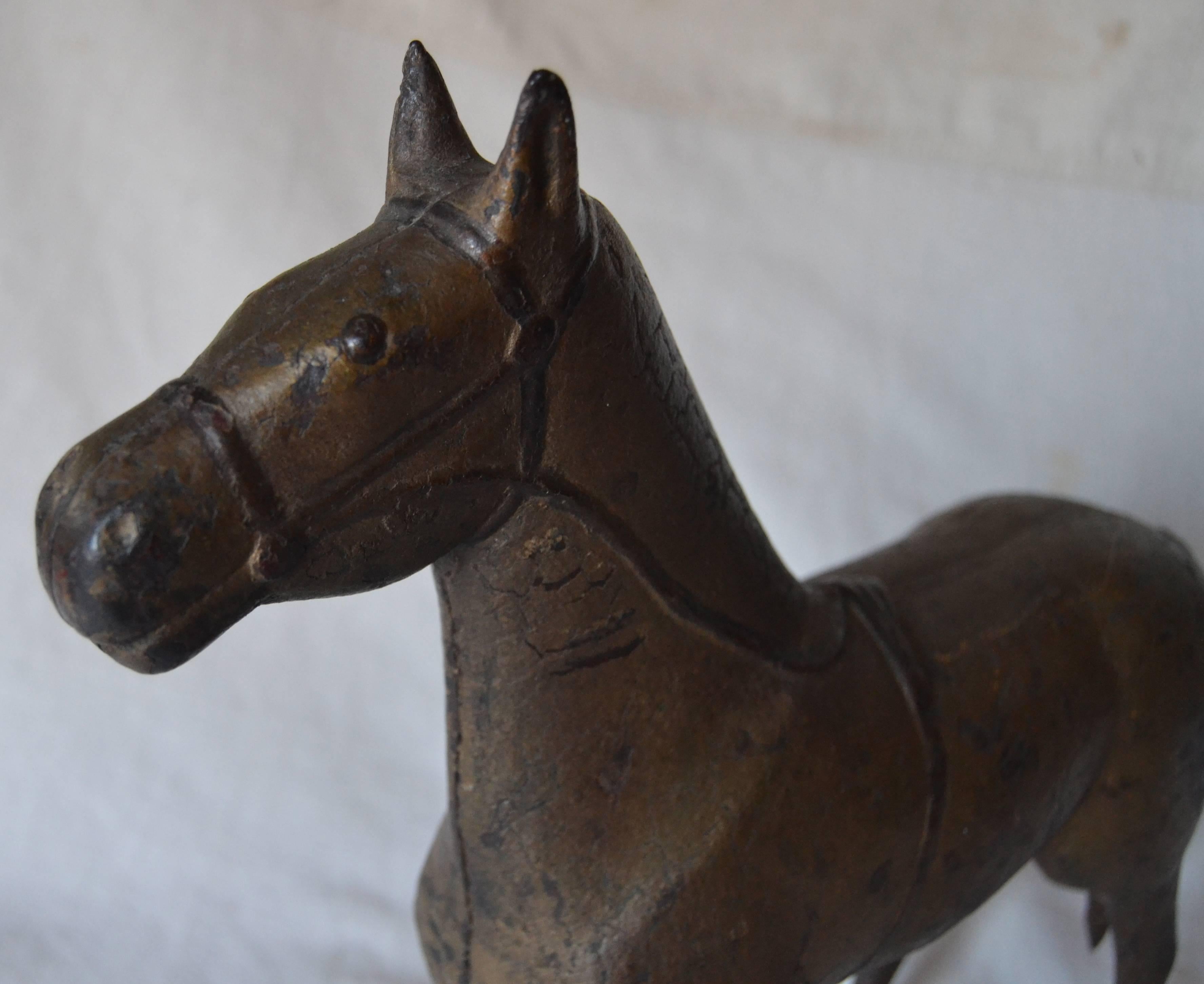 Large 19th Century Cast Iron Horse In Good Condition For Sale In North Egremont, MA