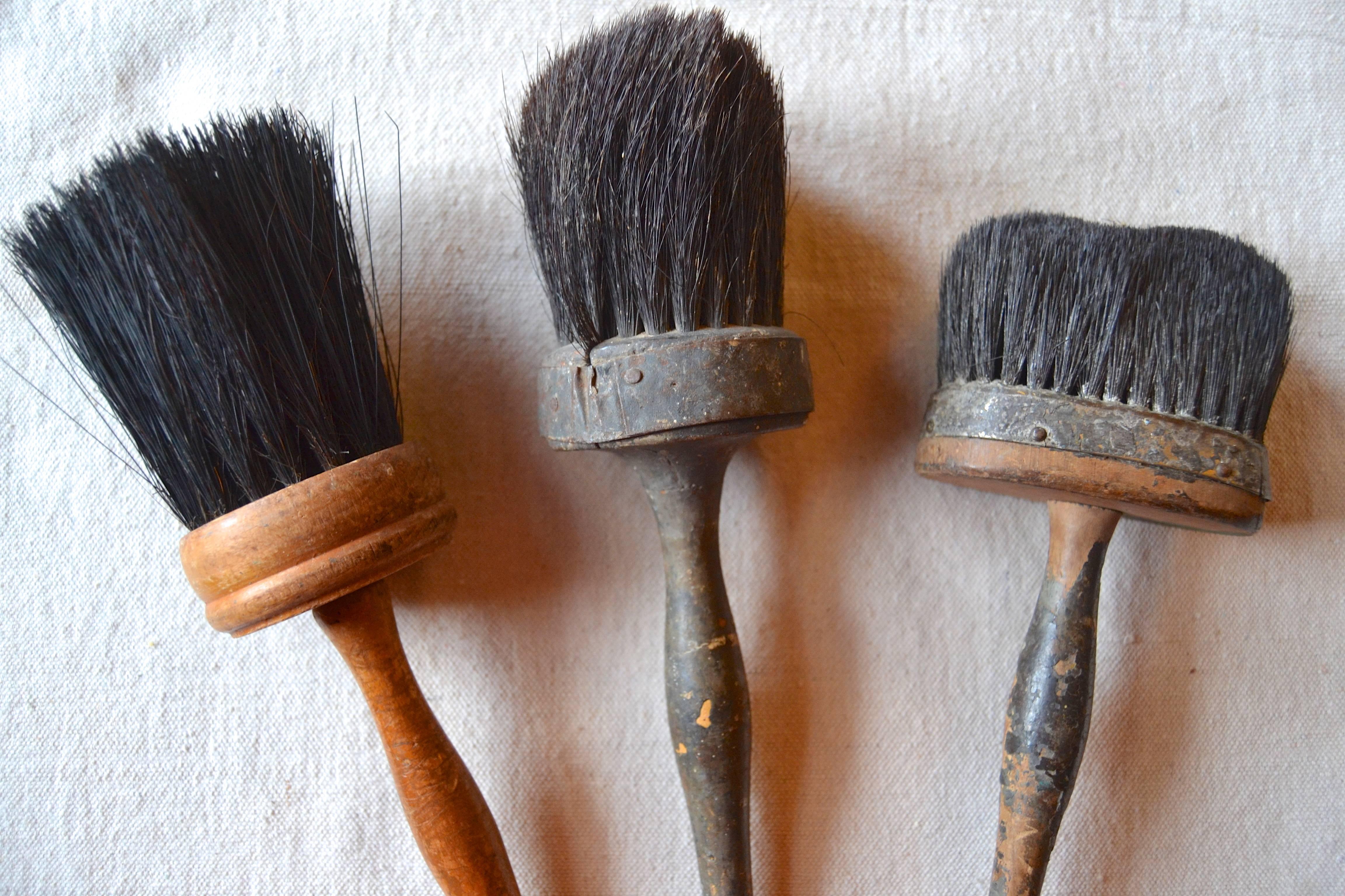American Trio of Largish Vintage Brushes For Sale
