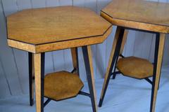 Burl and Ebony Art Deco End Tables