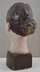 1920s Painted Plaster Sculptural Bust