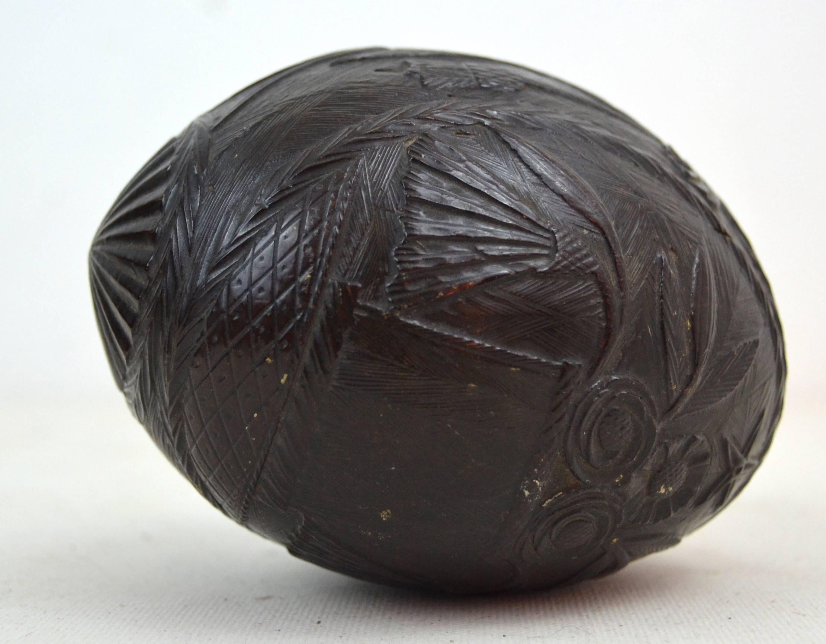 Mexican Carved Coconut Bank For Sale 5
