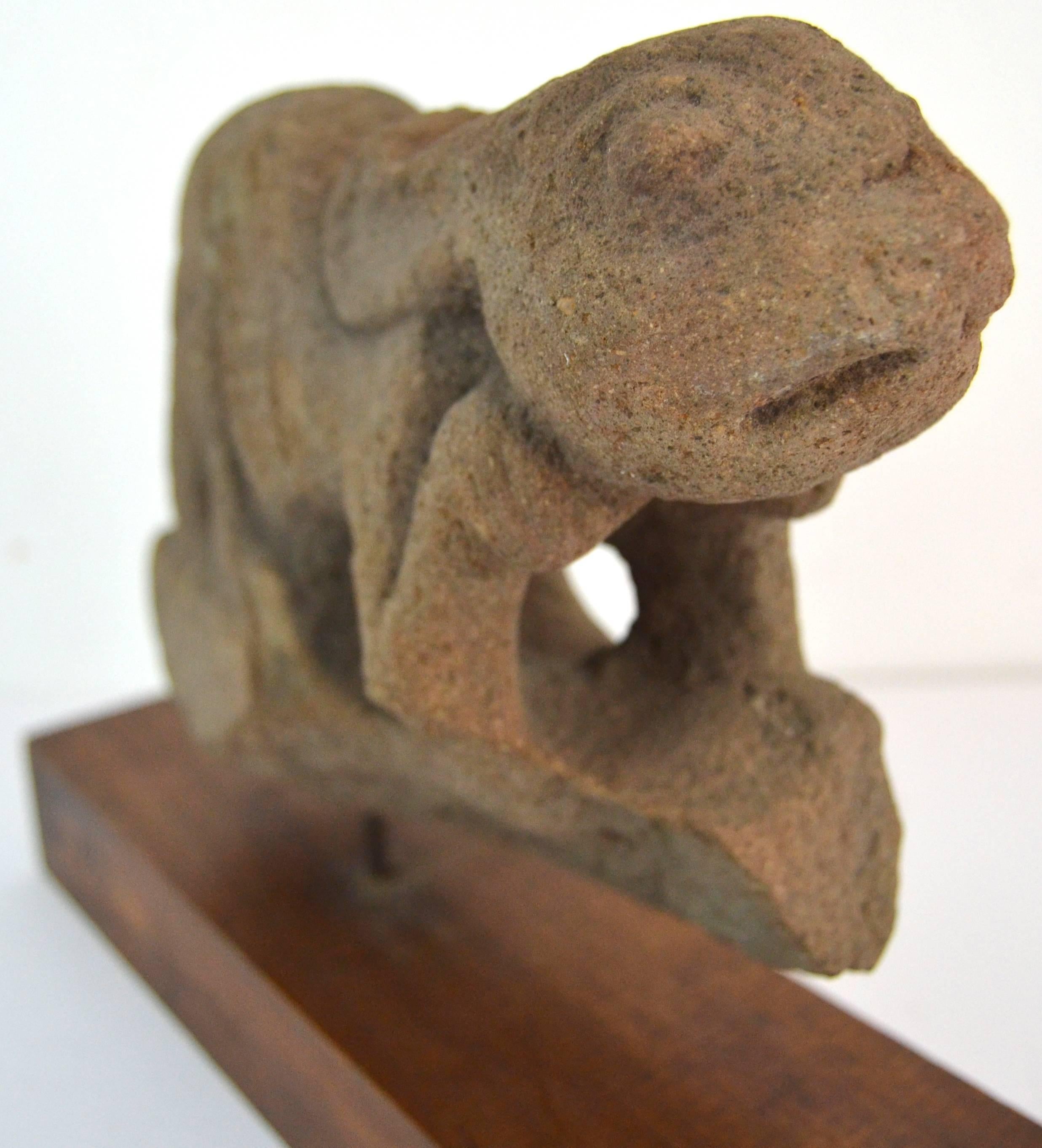 Pre-Columbian Carved Stone Rabbit In Good Condition For Sale In North Egremont, MA