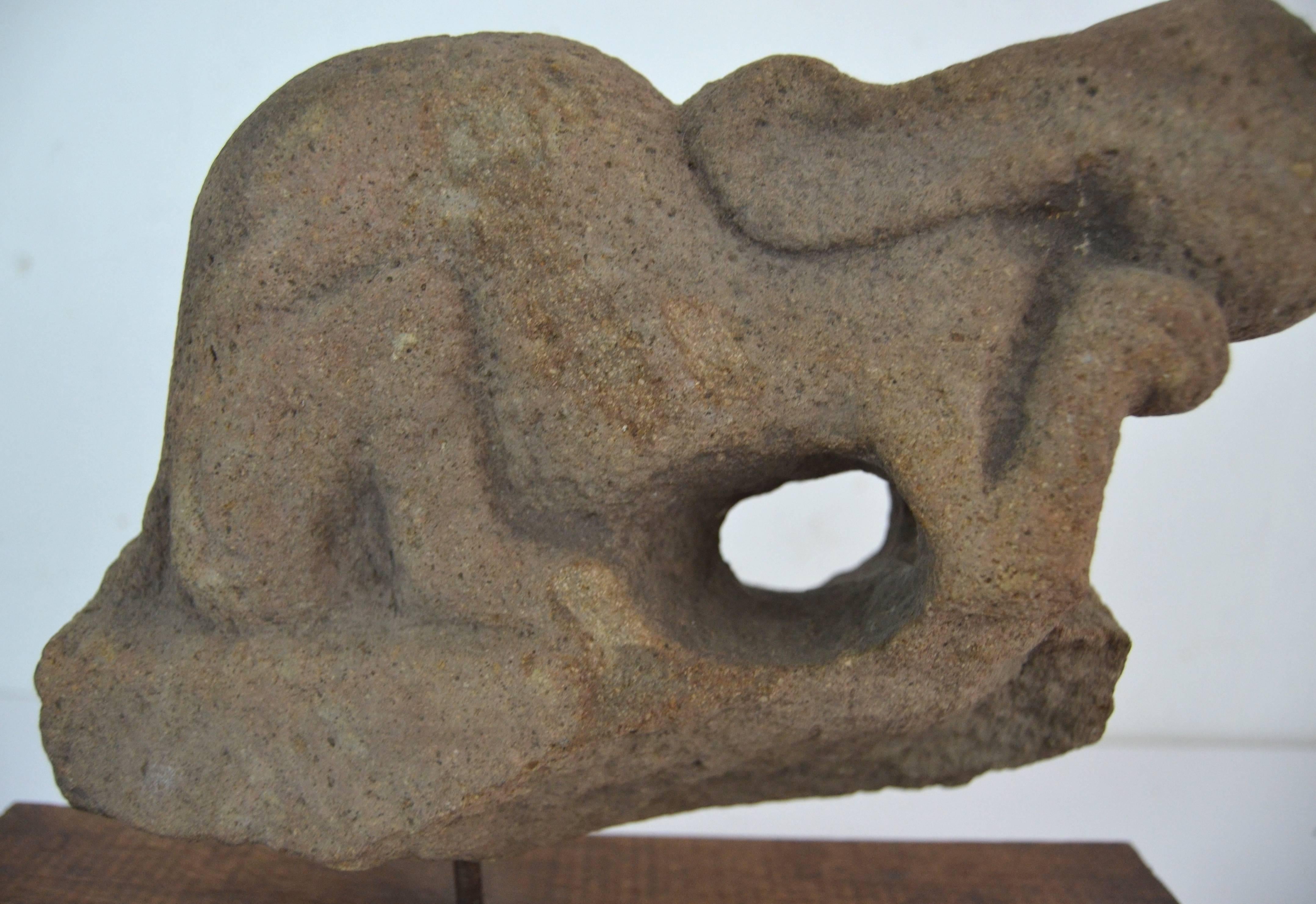 Central American Pre-Columbian Carved Stone Rabbit For Sale