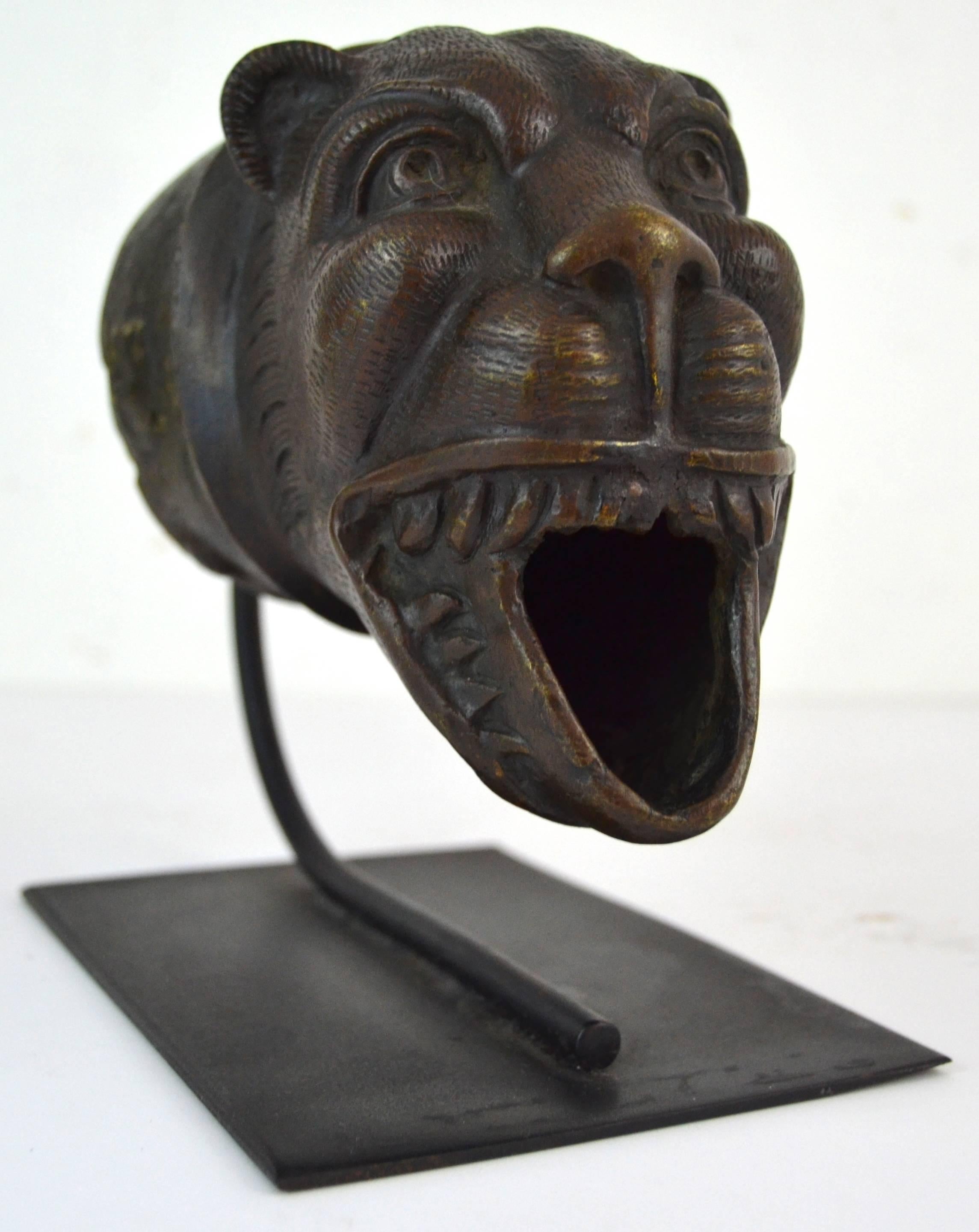 Italian Medieval Bronze Lion Downspout For Sale