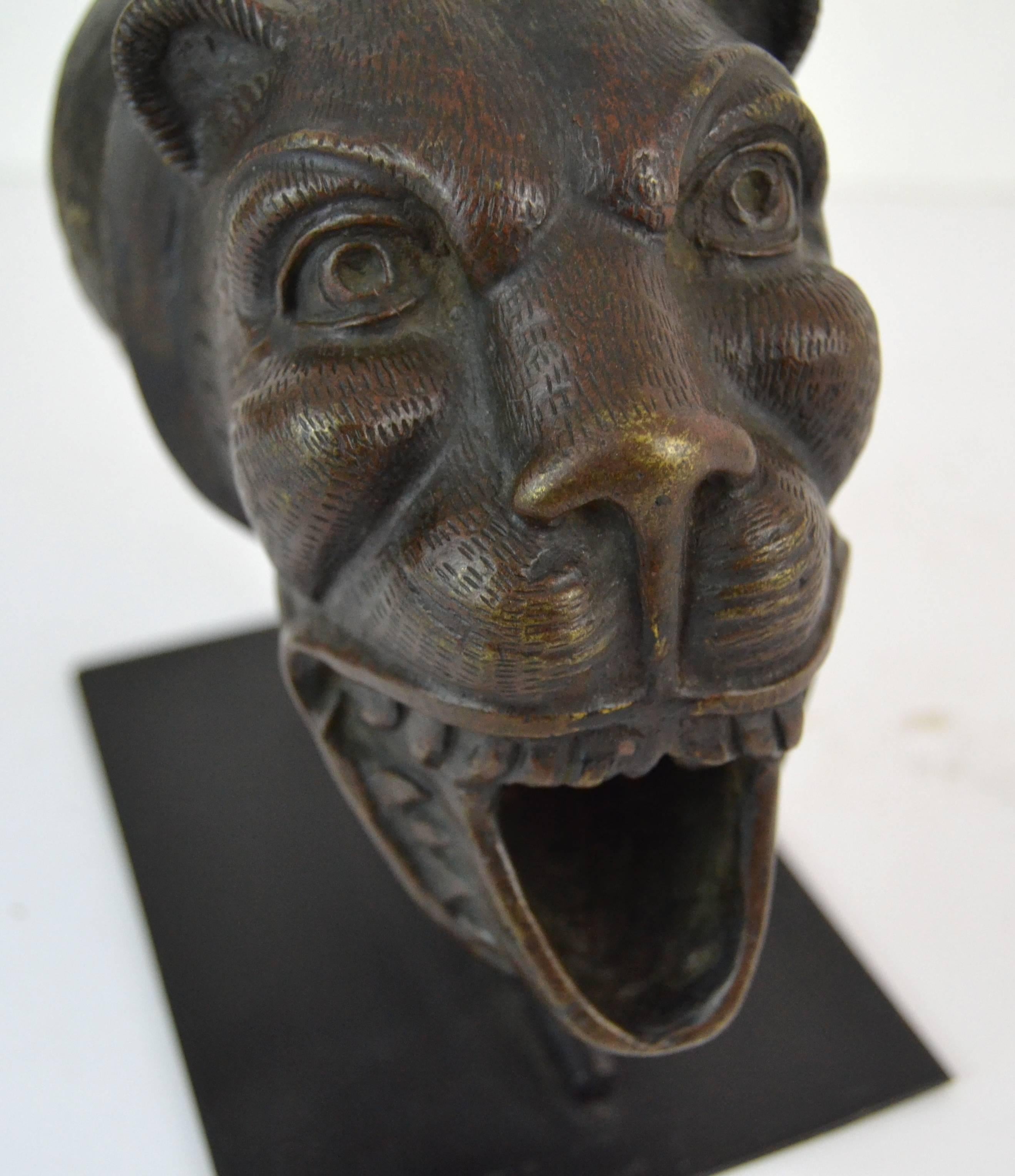 Medieval Bronze Lion Downspout In Excellent Condition For Sale In North Egremont, MA