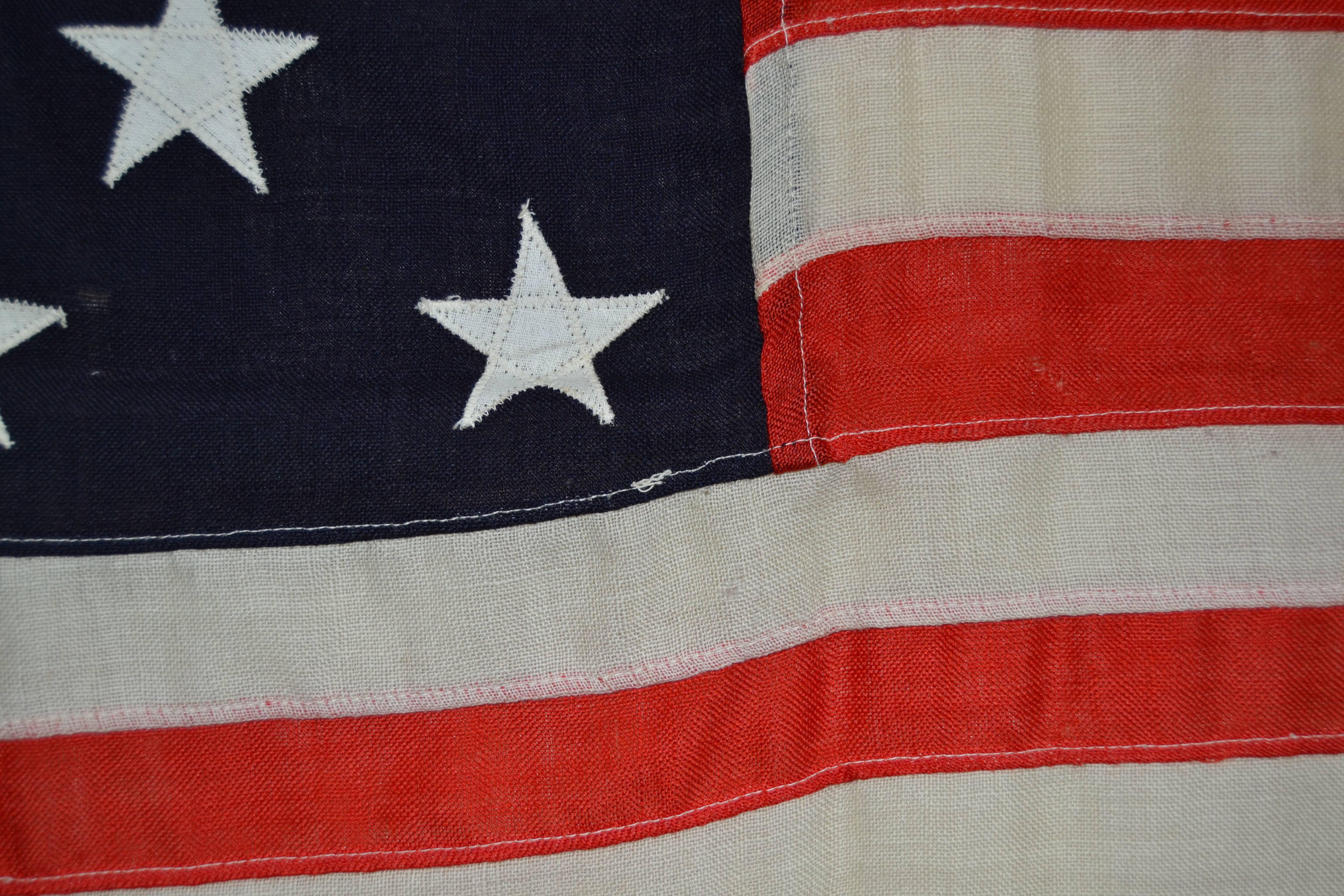 13 Star Sewn Wool Flag In Good Condition For Sale In North Egremont, MA