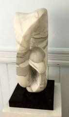 Abstract Marble Sculpture on Black Marble Base