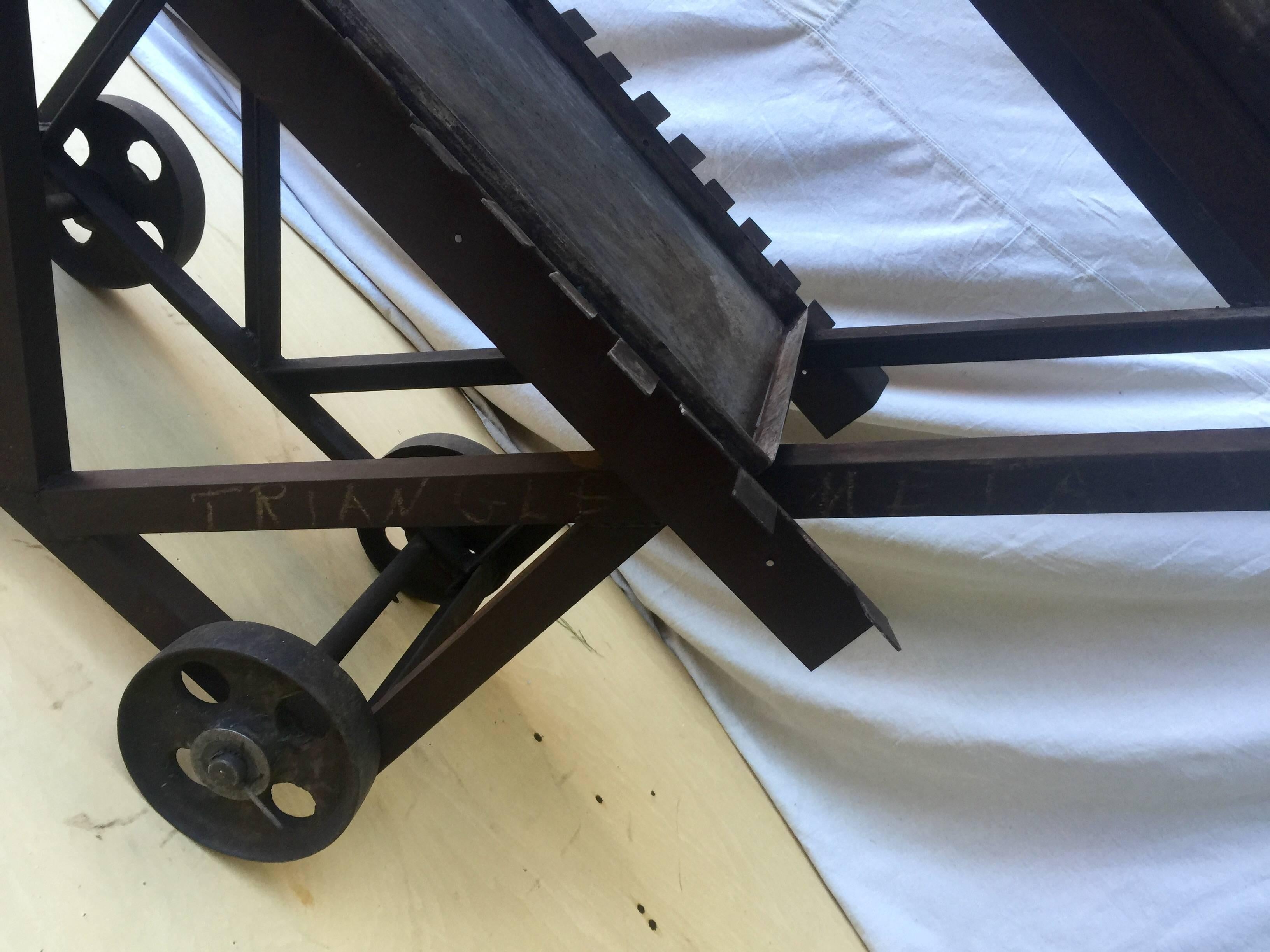 Folky Handmade Industrial Pushcart For Sale 1