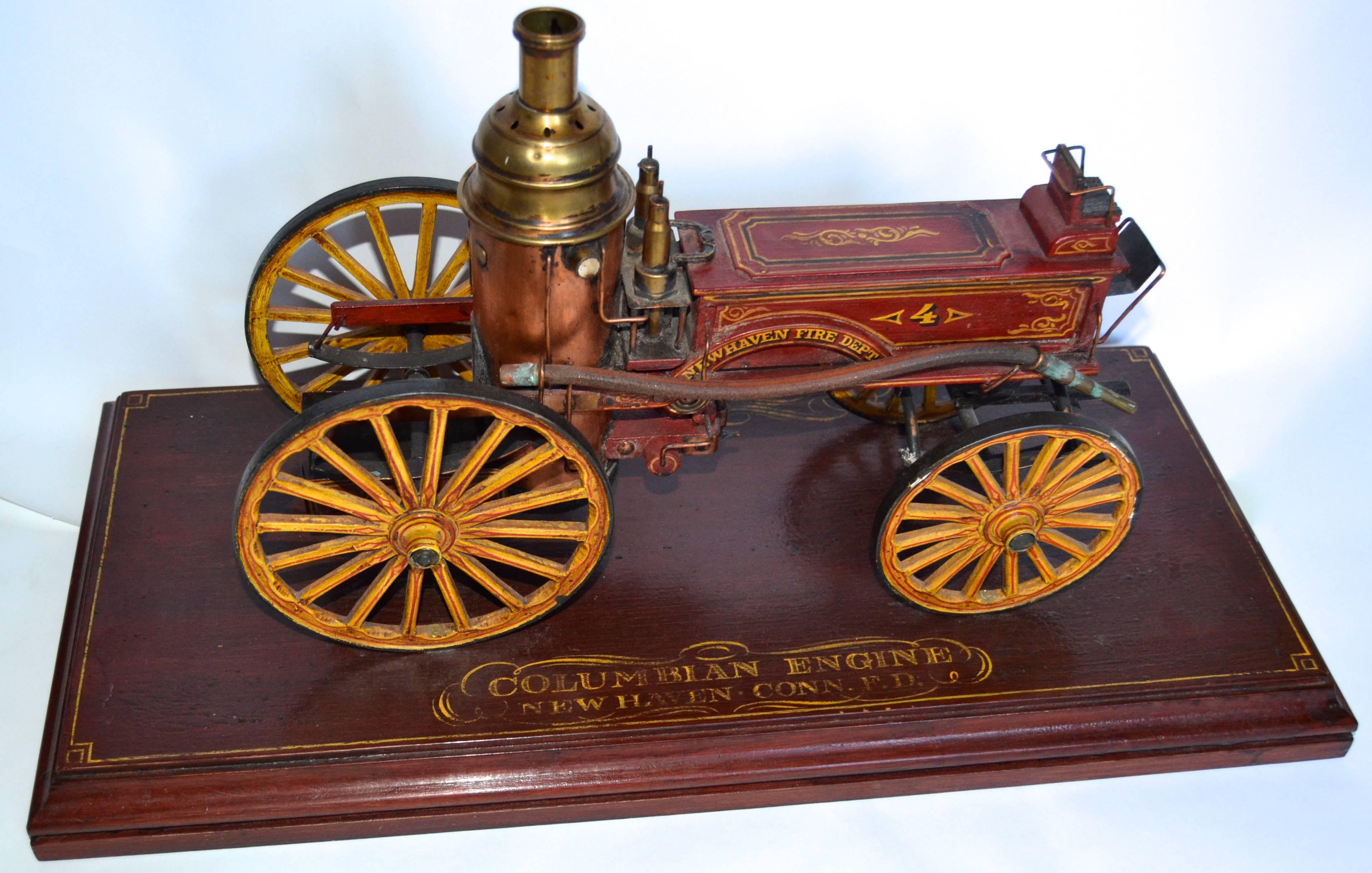 Craftsman-Made Model of an 1892 Columbian Fire Pumper In Excellent Condition For Sale In North Egremont, MA