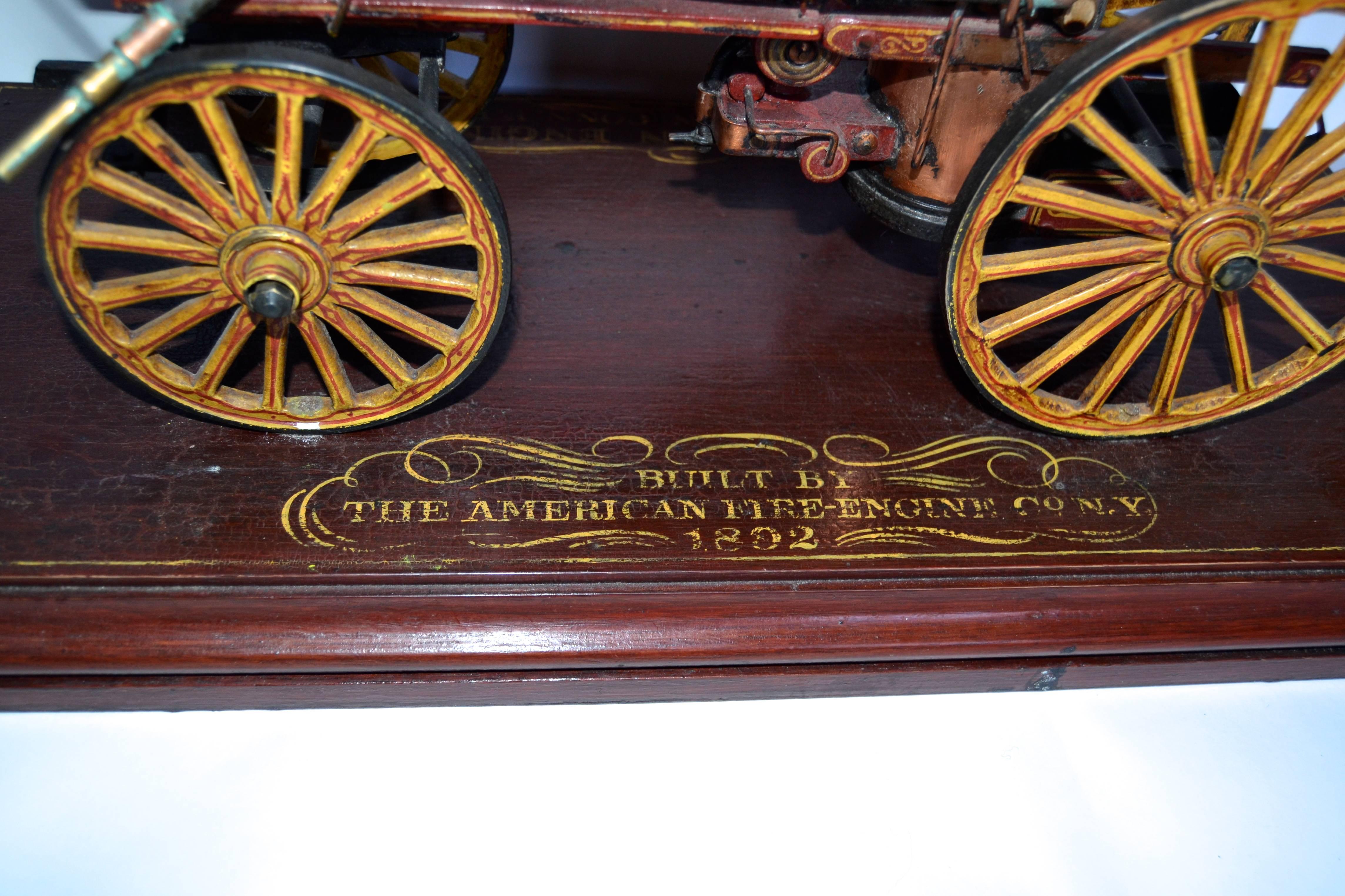 Craftsman-Made Model of an 1892 Columbian Fire Pumper For Sale 3
