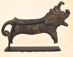 19th Century Cast Iron Roaring Lion Fragment