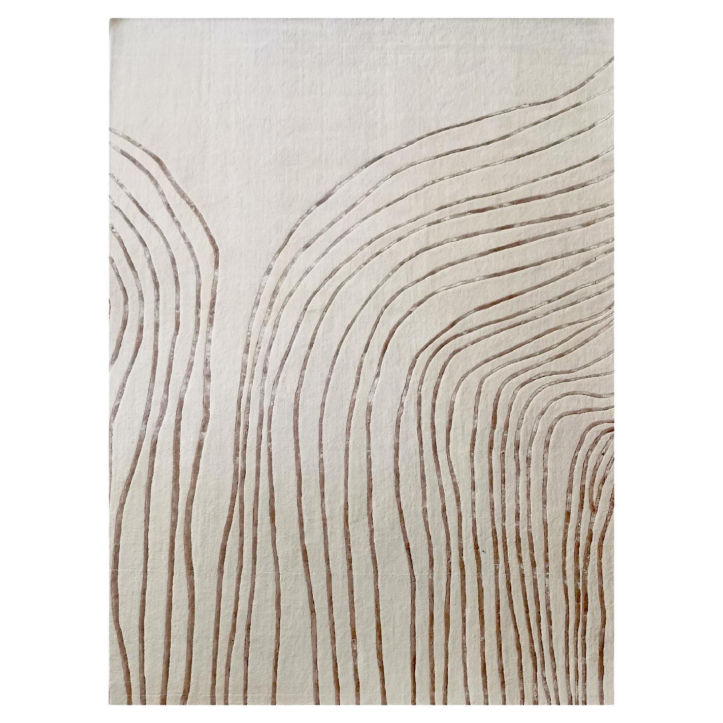 Alfombra de Lujo, Diseño Artístico, Lana y Viscosa de NZ, 6'x 8'
