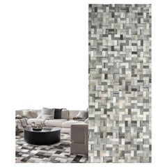 Tapis mosaïque gris de luxe fait main. Patchwork pour cheveux sur peau - Enchère Columbus Day !