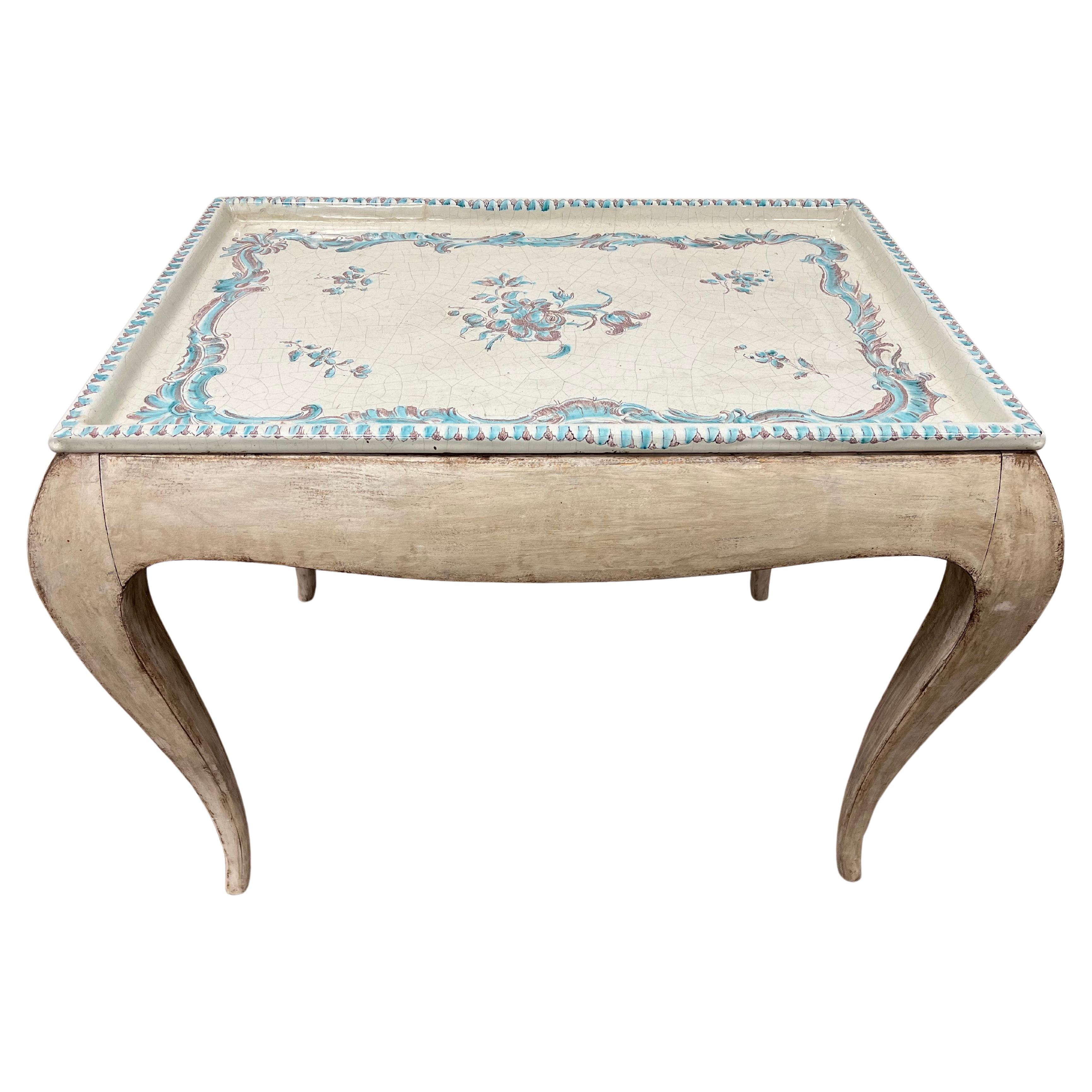20th Century Swedish Rococo Style Tray Table For Sale