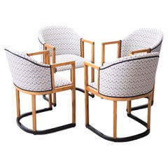 4 secessionistic armchairs by Wilhelm Schmidt (Student J. Hoffmann), Vienna 1908