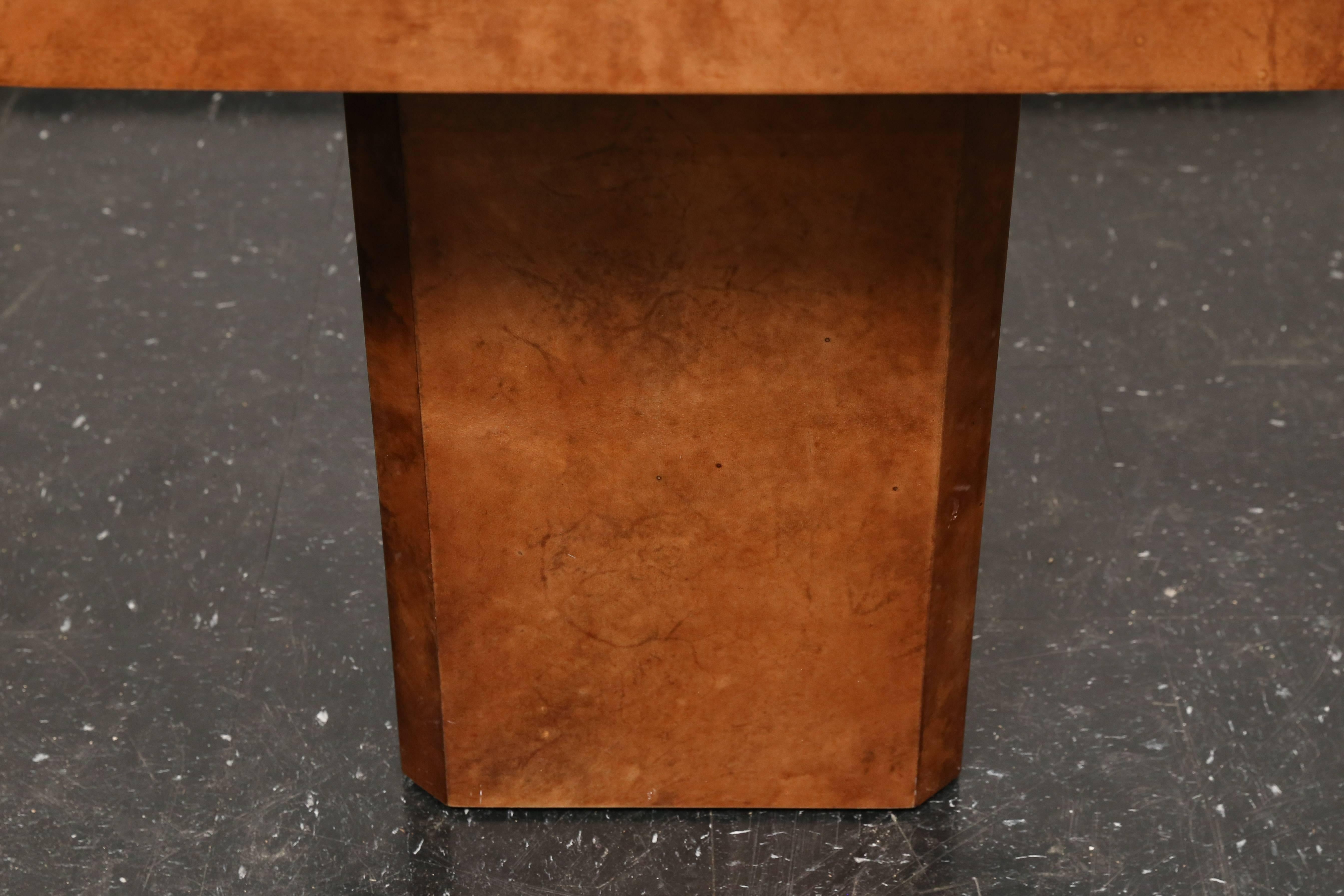 20th Century Mid-Century Lacquered Goat Skin Side Table in the Manner of Karl Springer