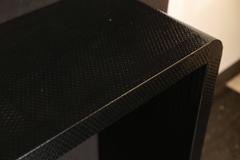 Karl Springer Black Leather Console