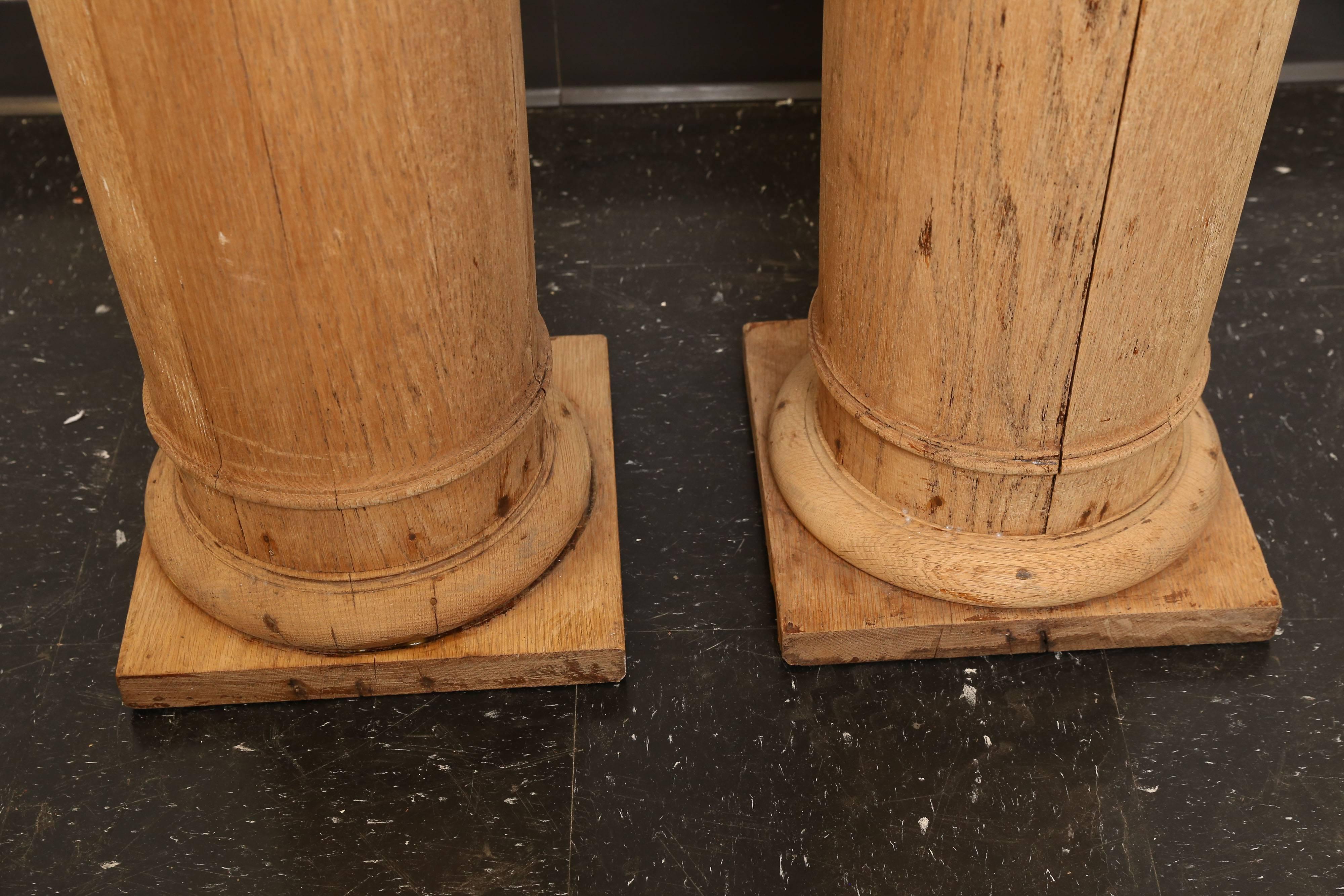Belgian Pair of 19th Century Oak Columns