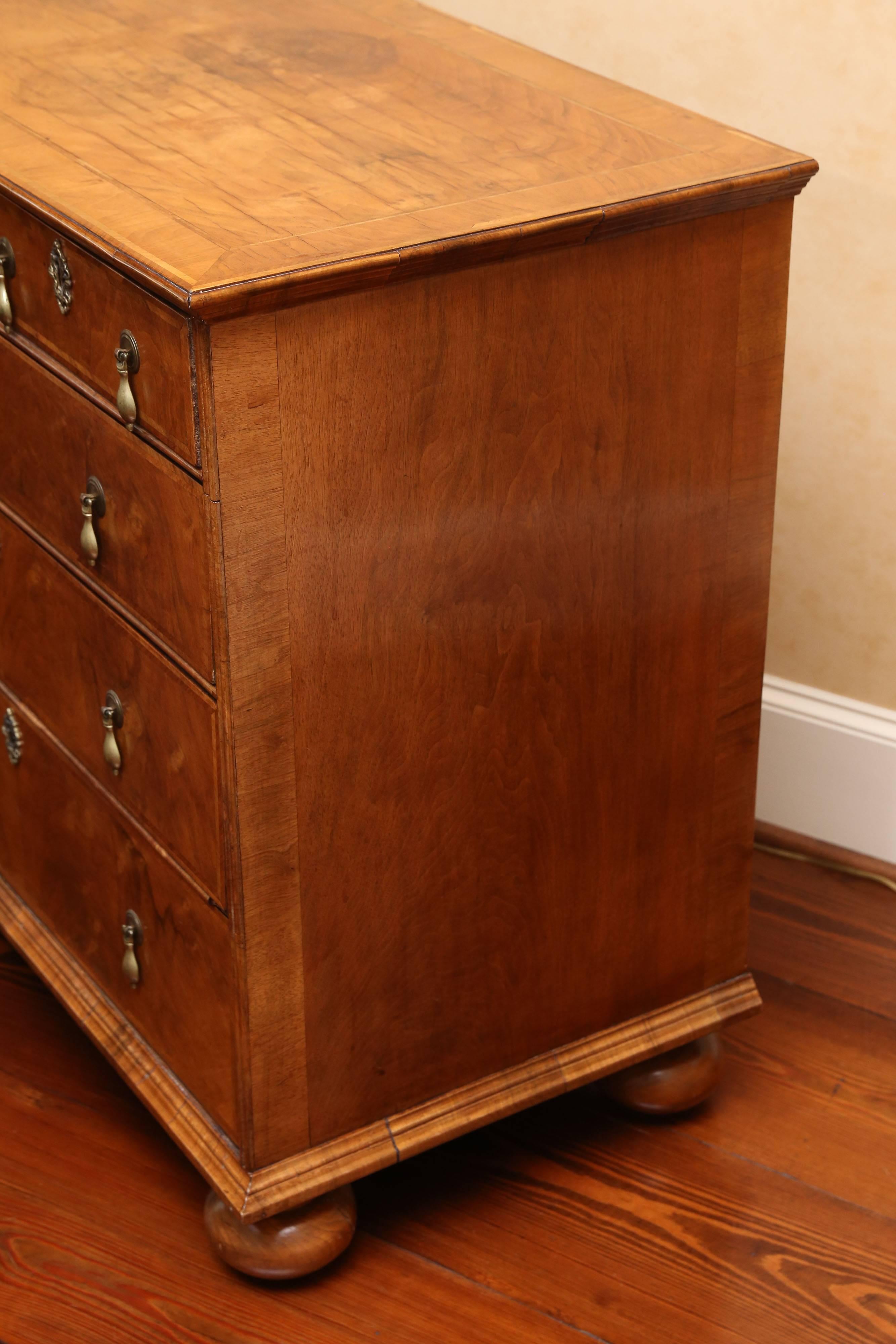 18th Century and Earlier 18th Century William and Mary Walnut Chest For Sale