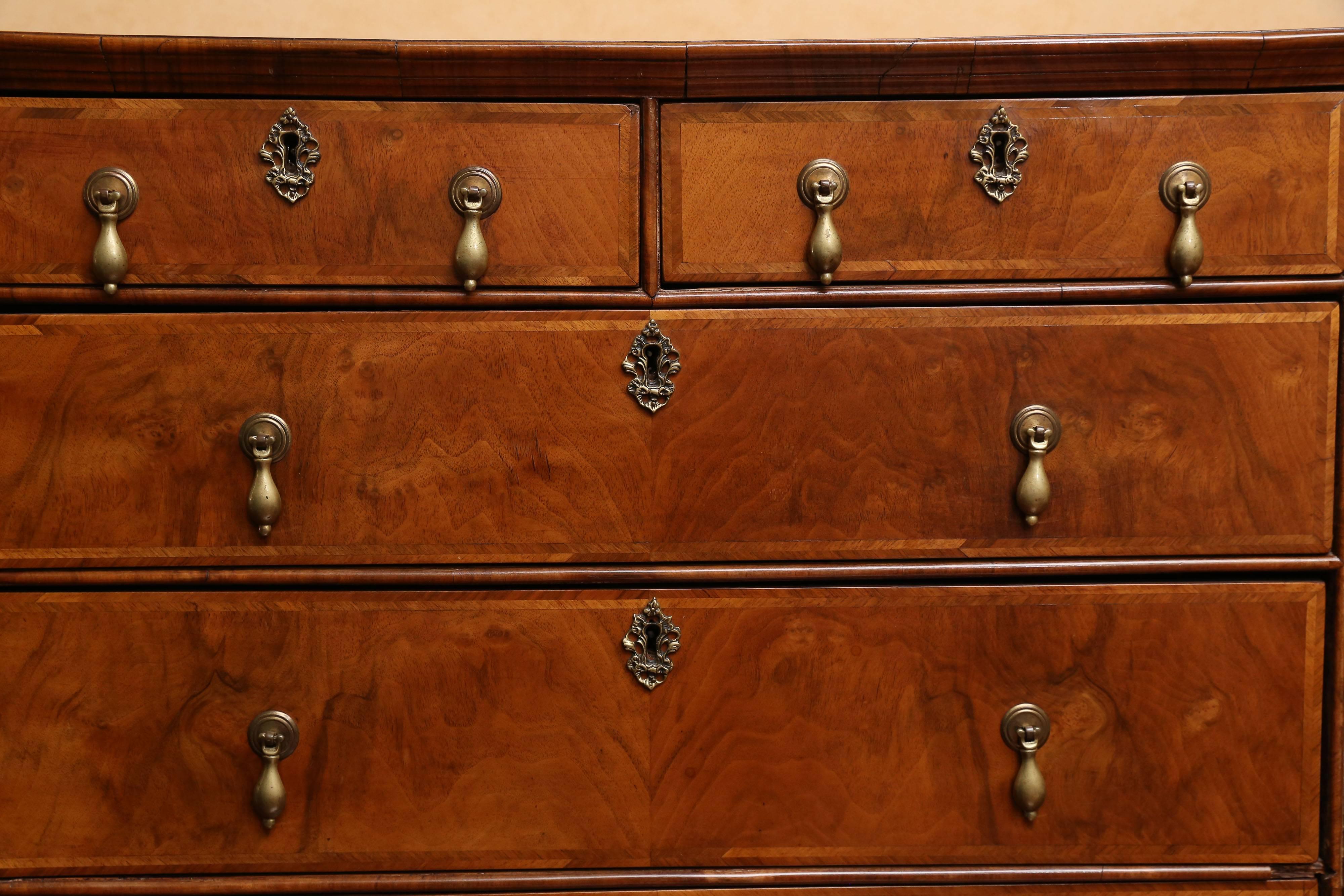 Oak 18th Century William and Mary Walnut Chest For Sale