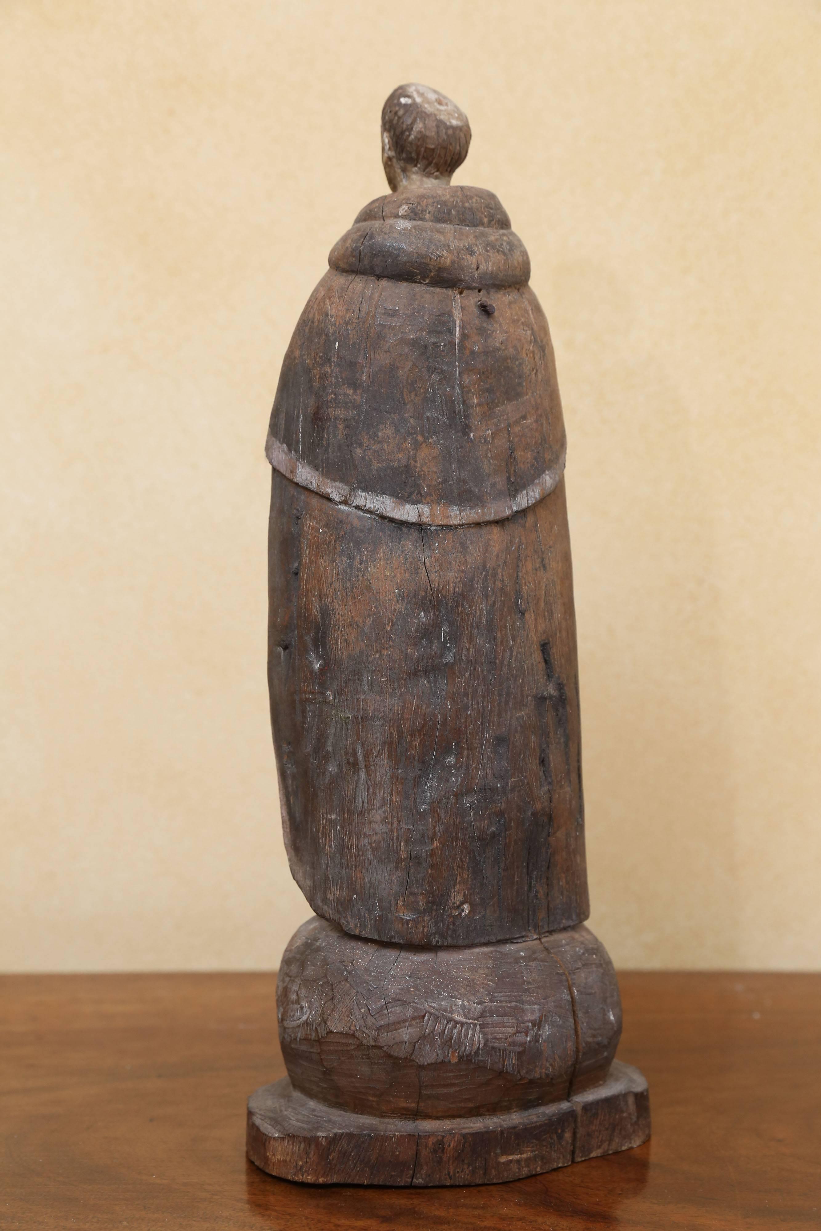 Wood 17th Century Religious Figure
