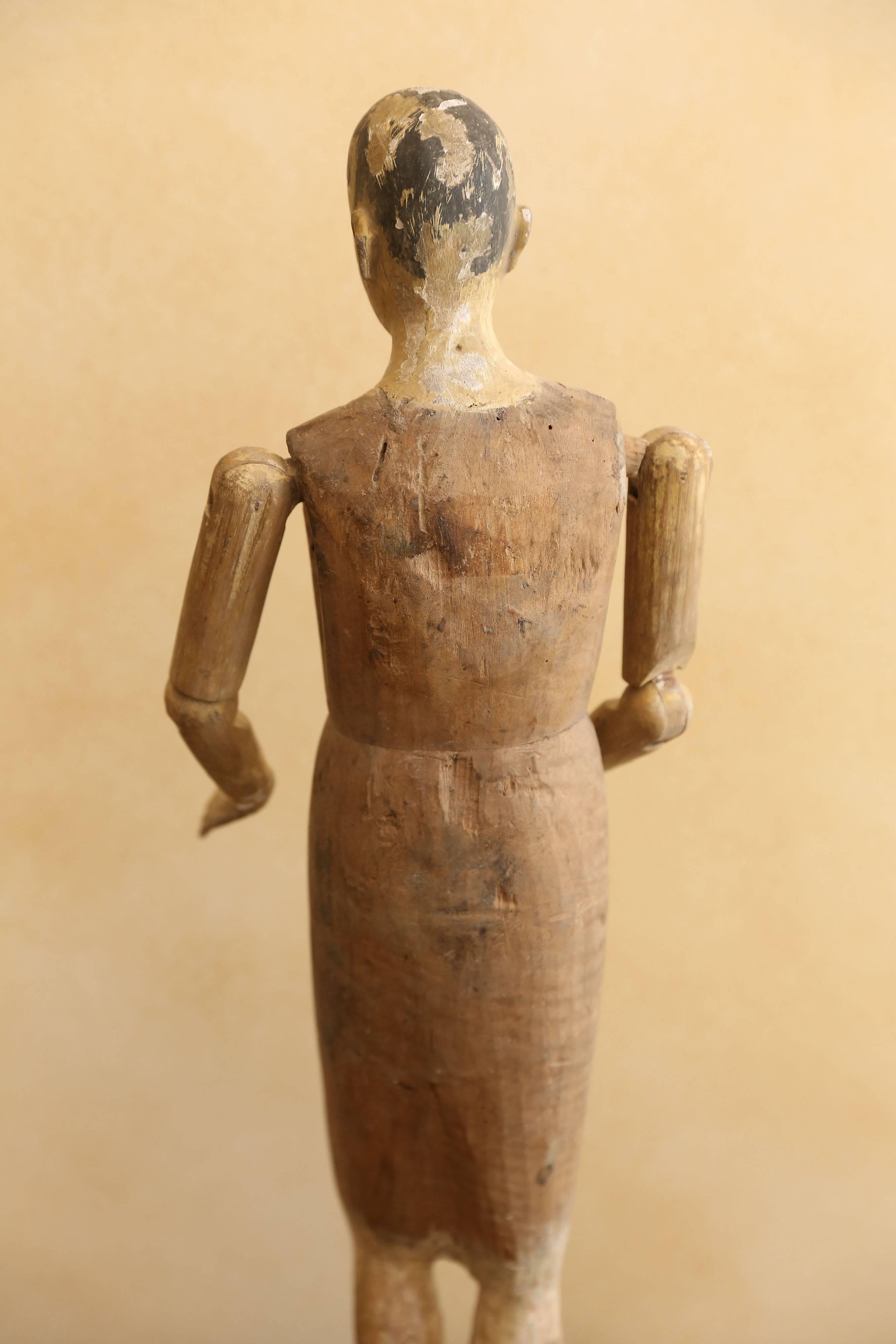 Wood 19th Century Religious Santo Figure For Sale