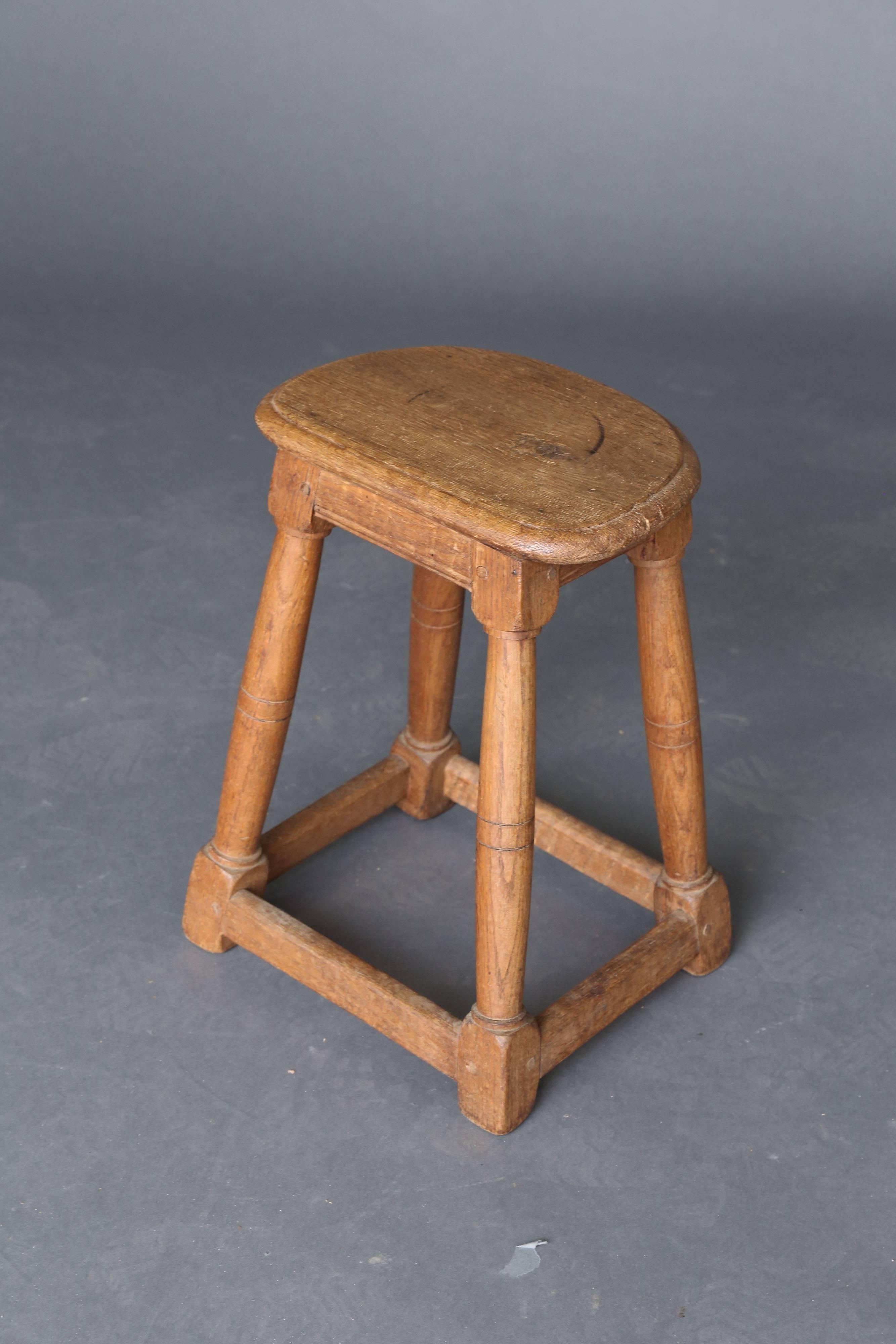19th Century Oak Stool In Excellent Condition In Houston, TX