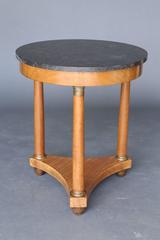 19th Century Empire Style Marble Table on Walnut Base