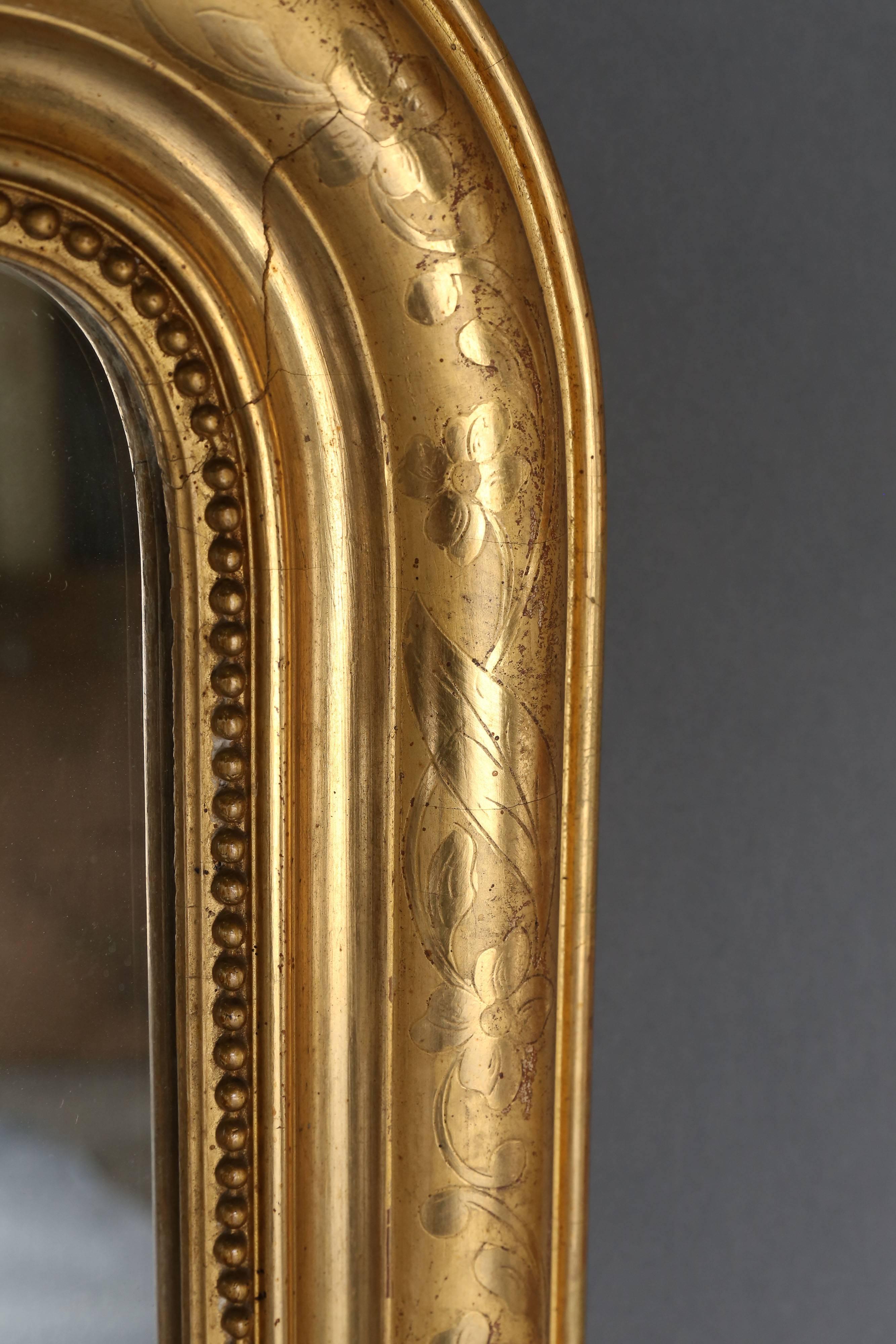 French 19th Century Louis Philippe Gilt Mirror For Sale