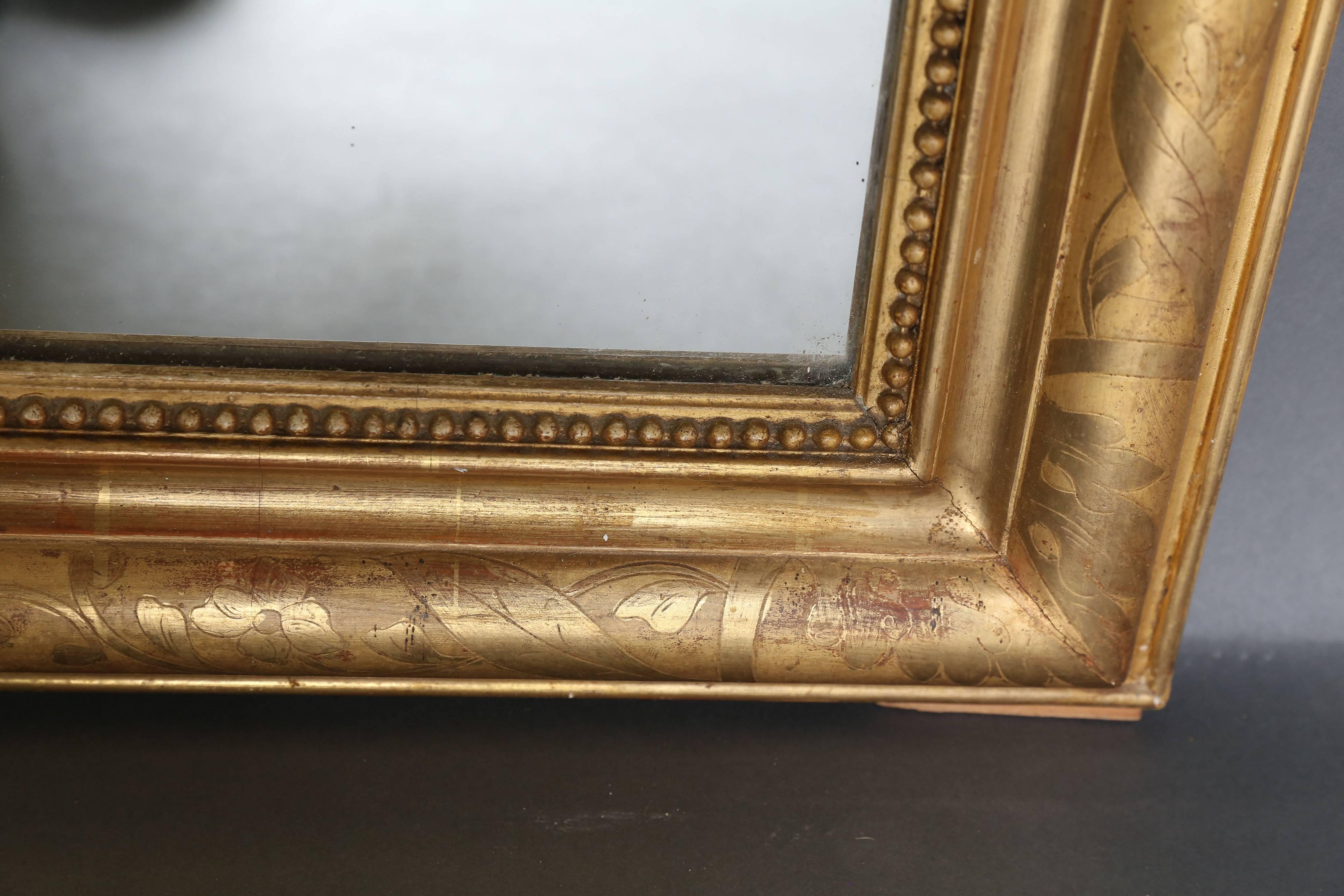 Mid-19th Century 19th Century Louis Philippe Gilt Mirror For Sale