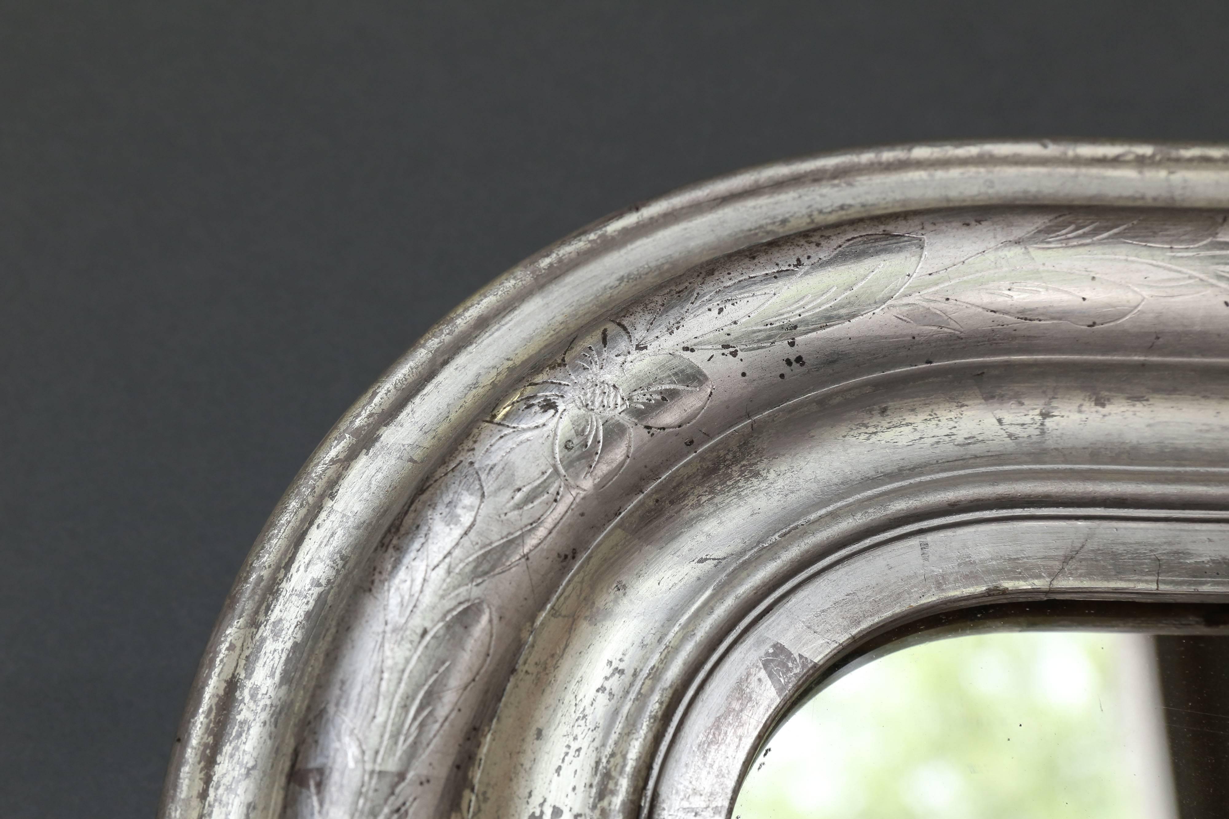 19th Century Silver Leaf Louis Philippe Mirror 1