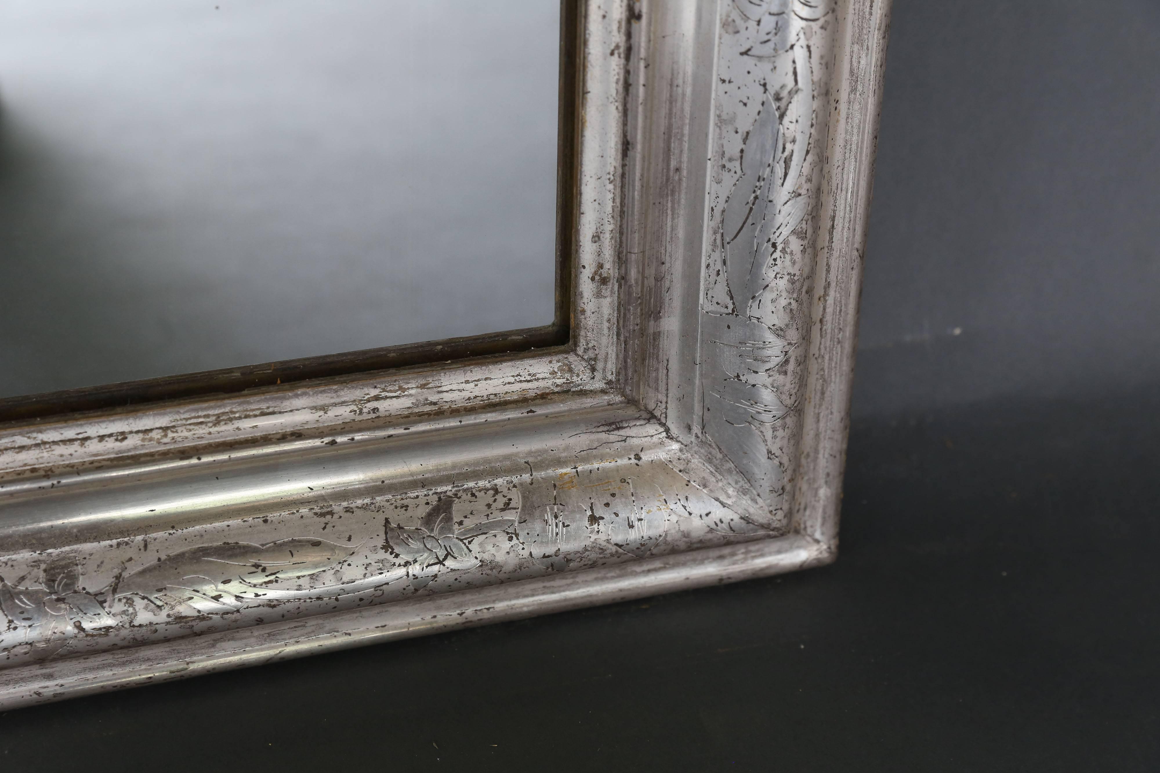 19th Century Louis Philippe Silver Leaf Mirror 2