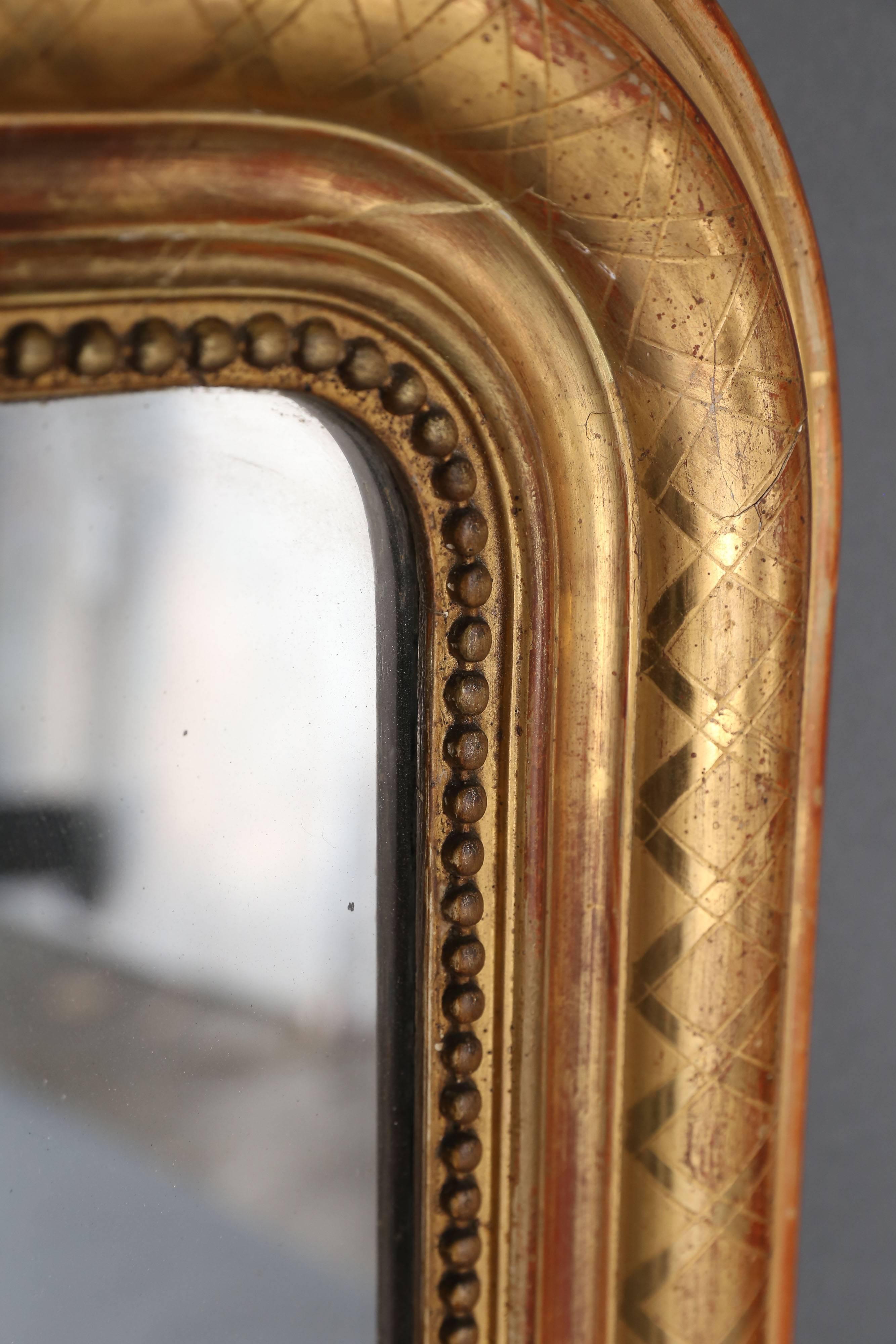 19th Century Louis Philippe Gilt Mirror In Excellent Condition In Houston, TX