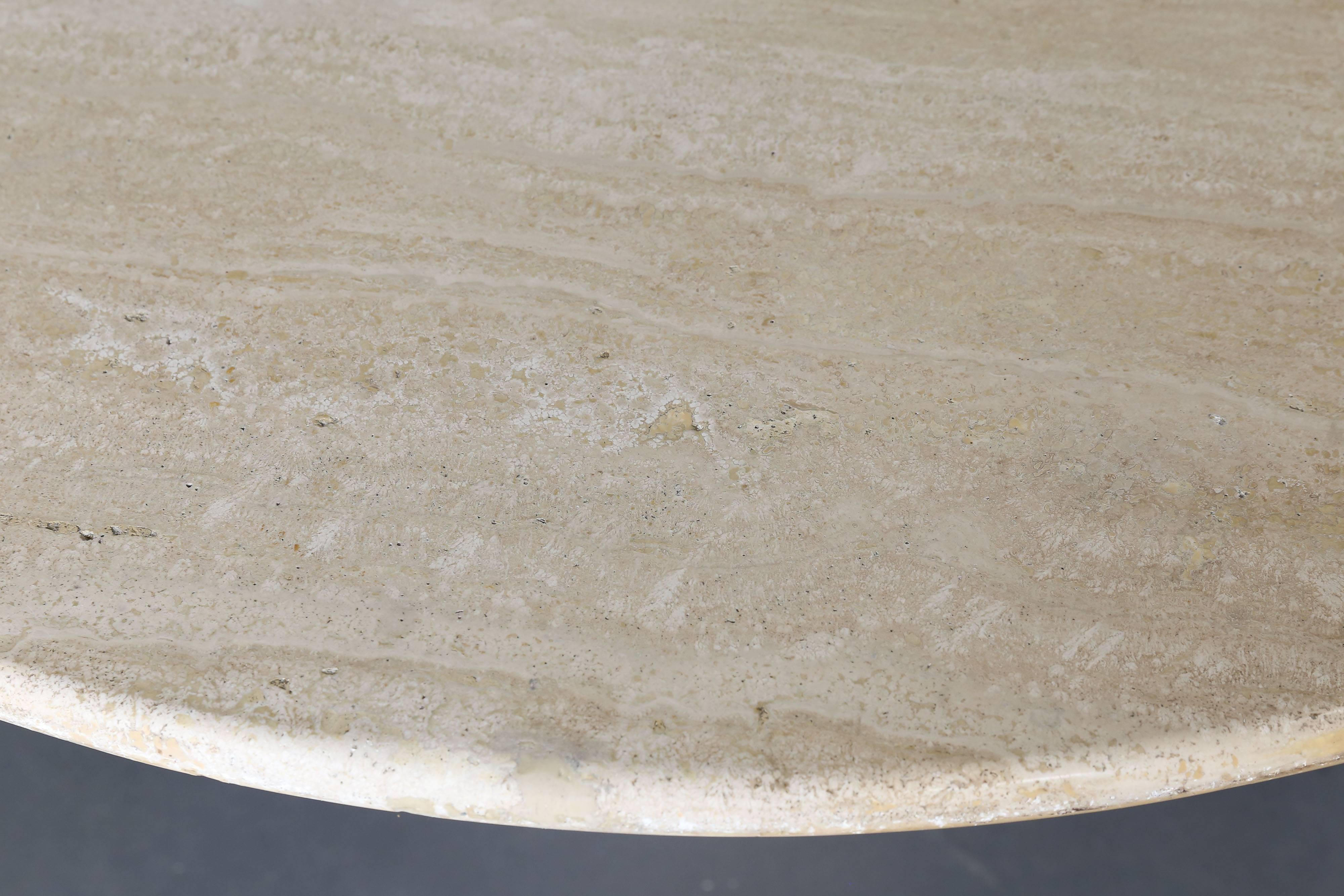 Mid-Century Modern Travertine Dining Table in the style of Angelo Mangiarotti