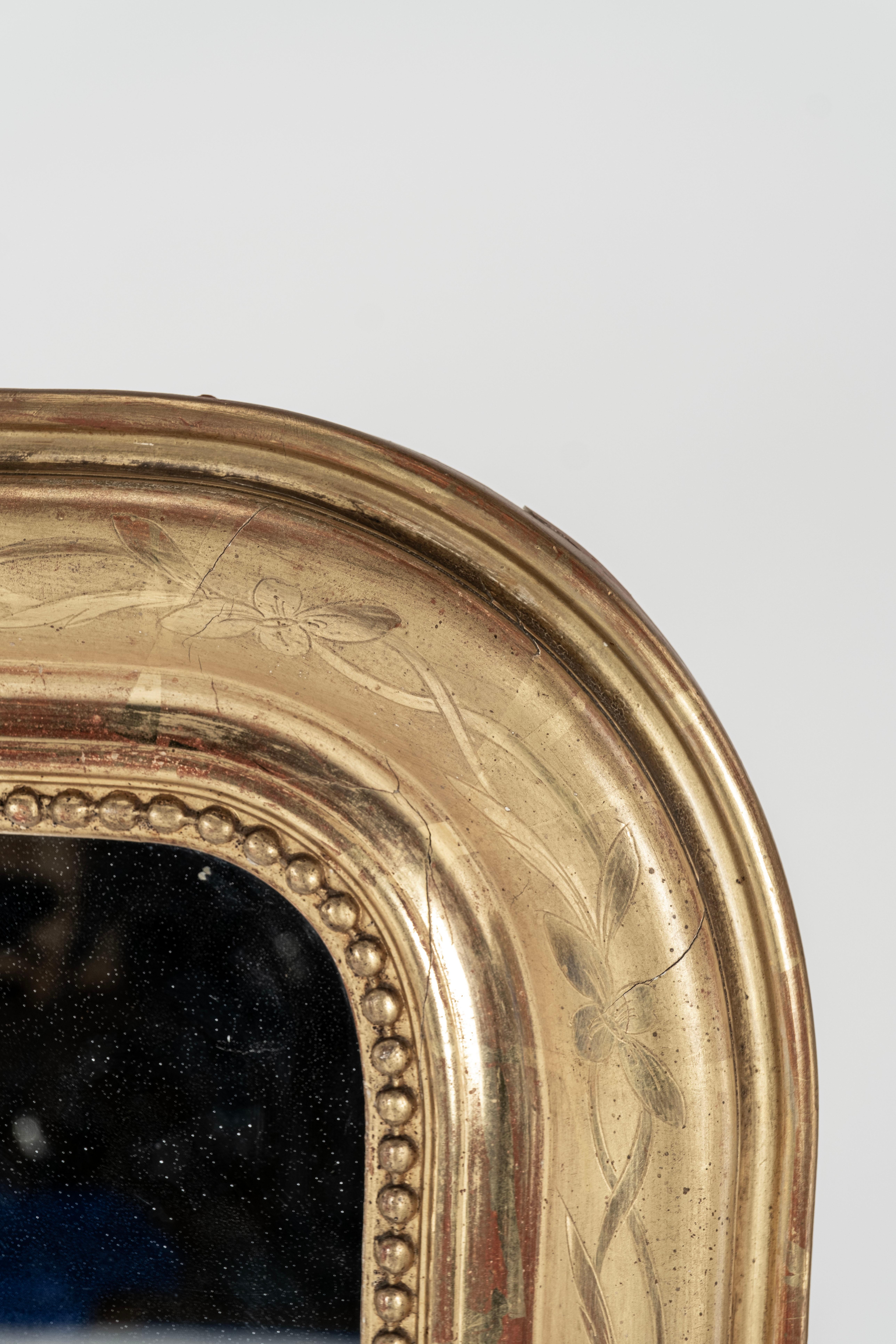 Mercury Glass Louis Philippe Mirror For Sale