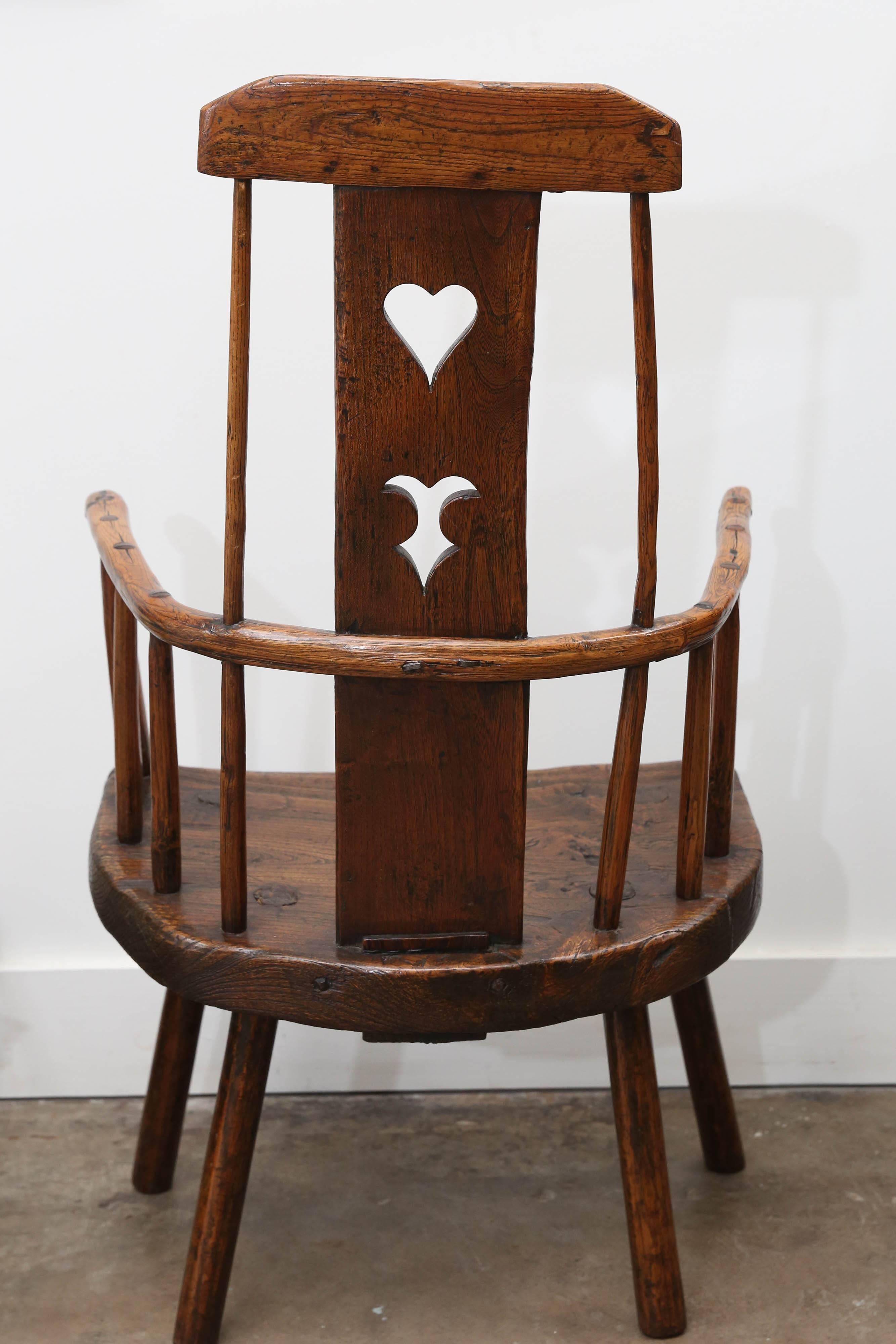 18th Century and Earlier 18th Century Welsh Country Folk Art Chair