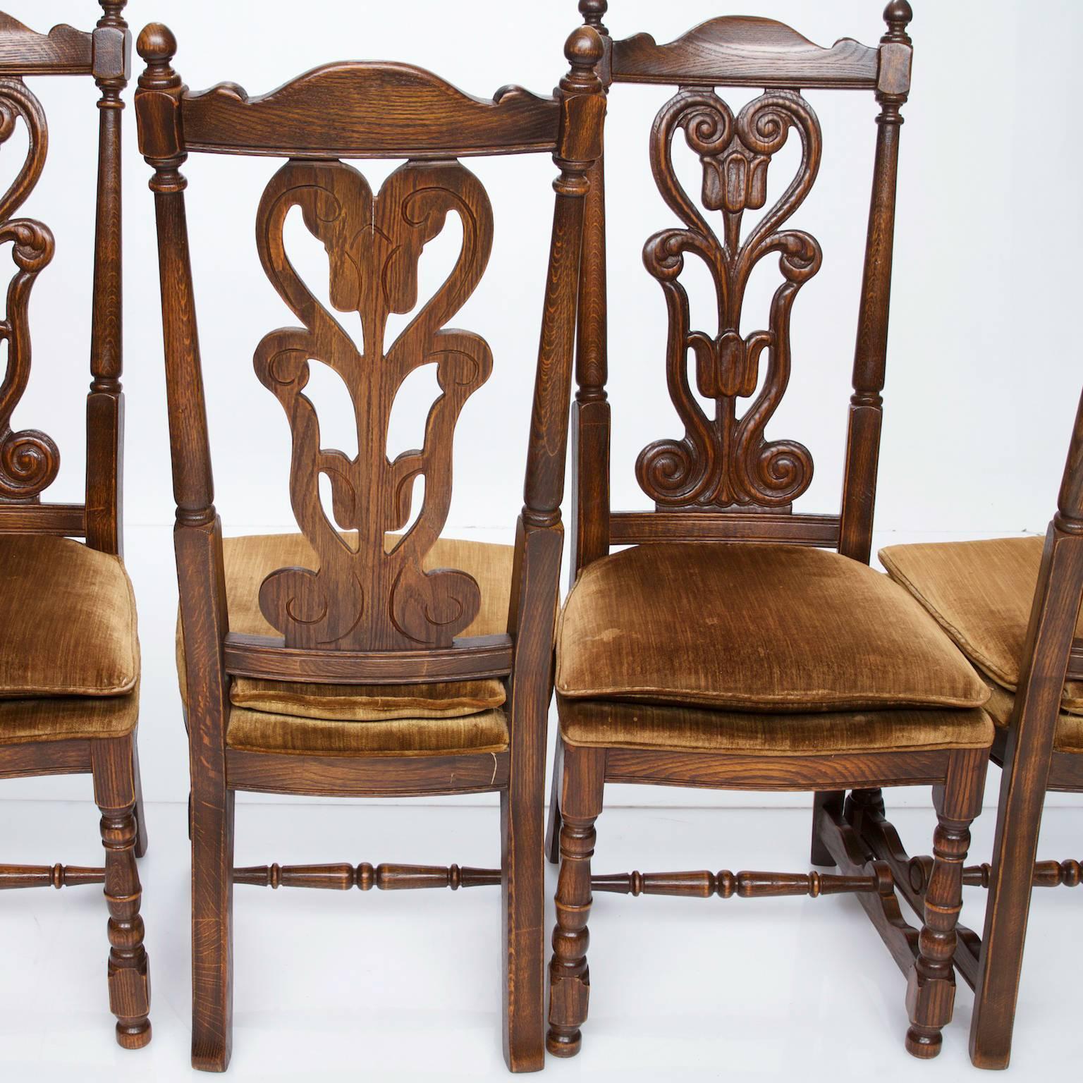 American Craftsman Set of Four Vintage Side Chairs