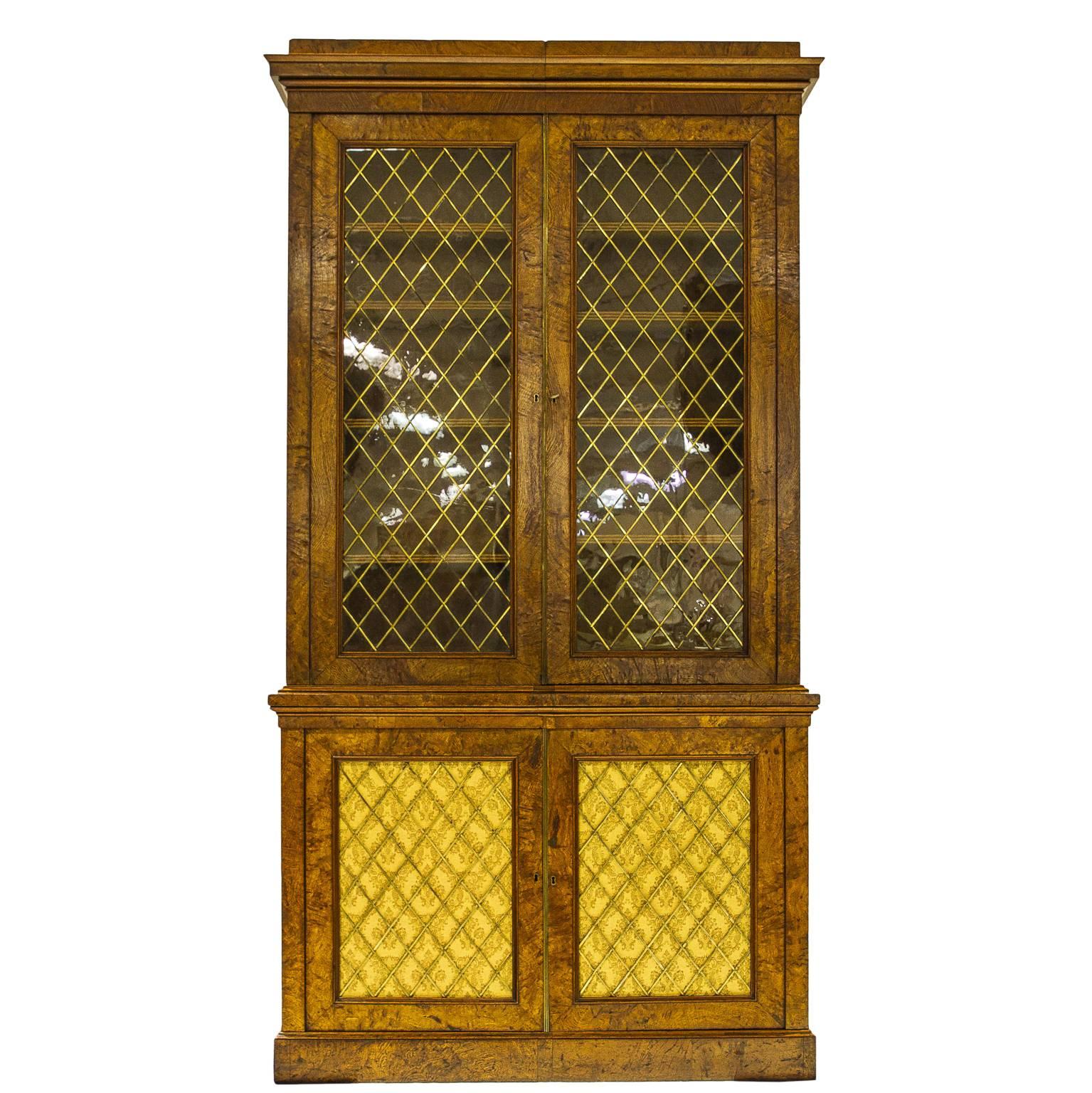 19th Century Regency Pollard Oak Cabinet