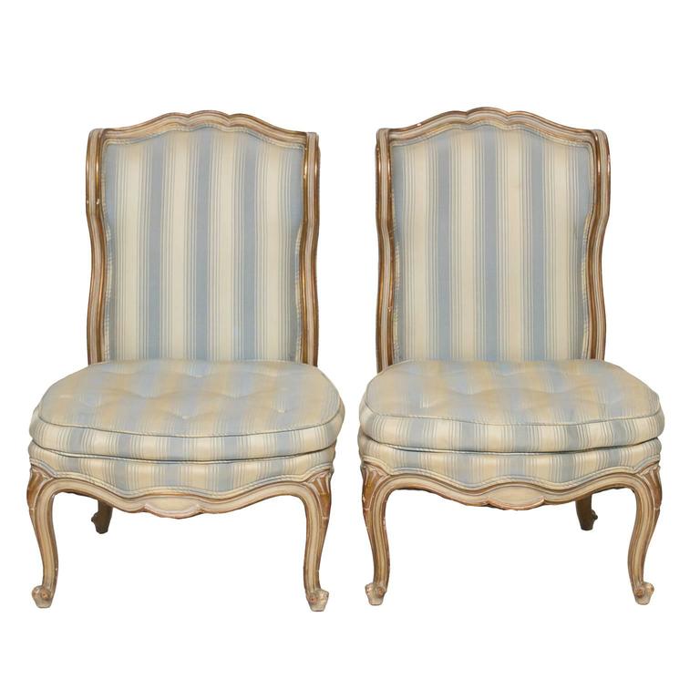 Pair Of Vintage Boudoir Slipper Chair For Sale At 1stdibs Louis XV Pair of Vintage Boudoir Slipper Chair For Sale - Pair Of Vintage Boudoir Slipper Chair For Sale At 1stdibs