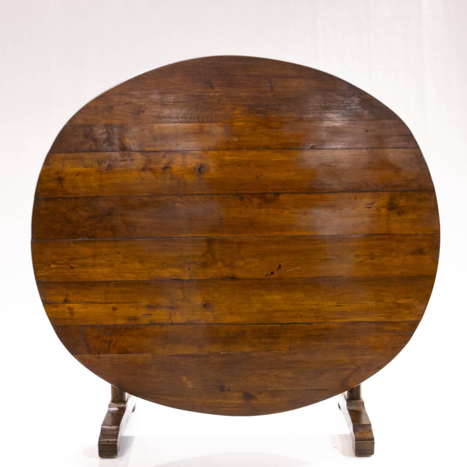 French 19th Century Large Cherrywood Wine Tasting Table