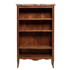 French Marble Top Open Front Bookcase