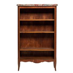French Marble Top Open Front Bookcase