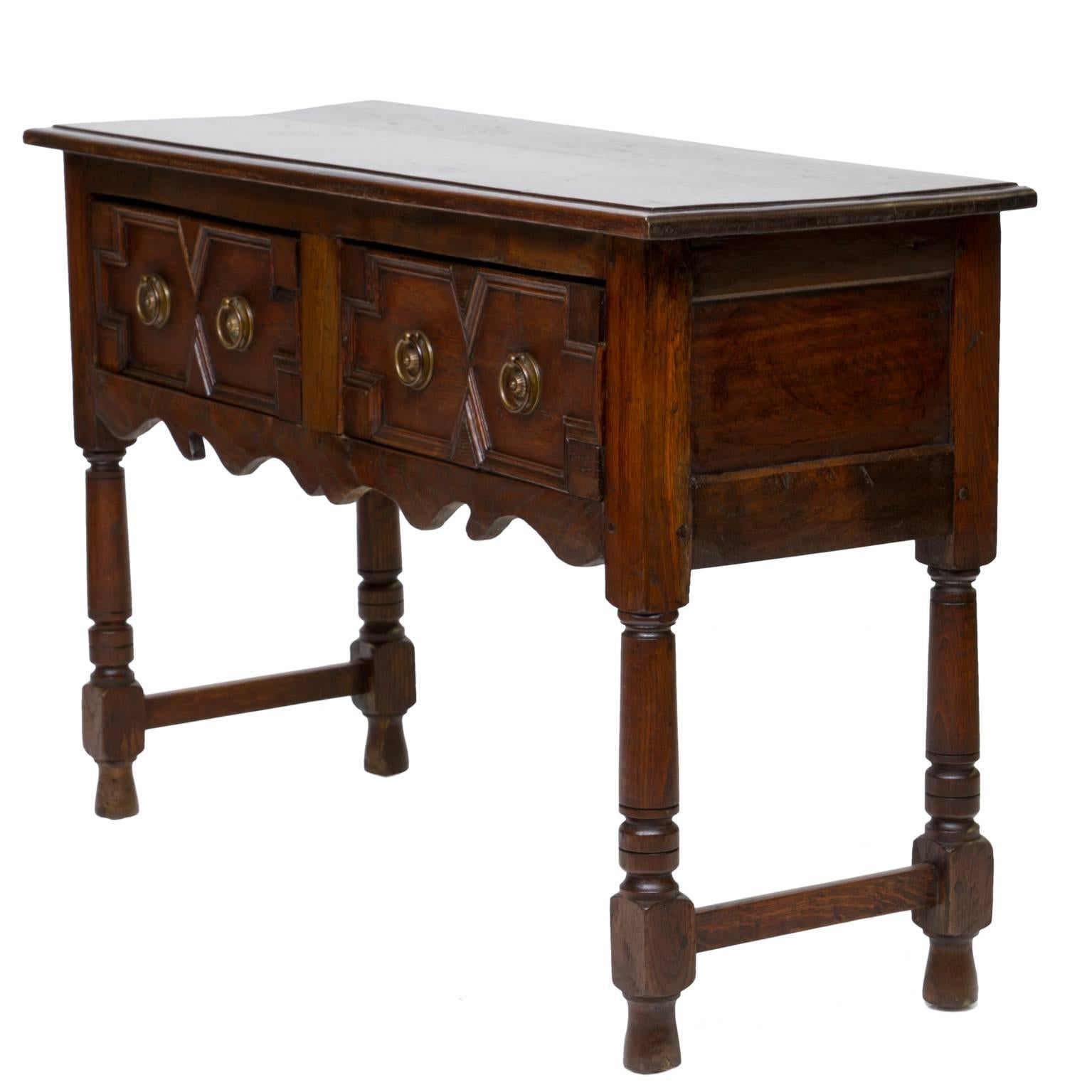 English 19th Century Jacobean Oak Console Table