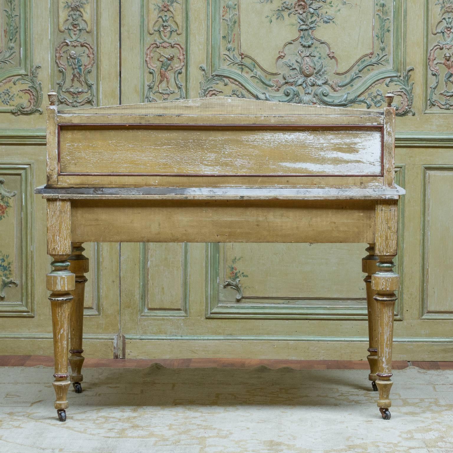 19th Century English Painted Marble-Top Side Table 1