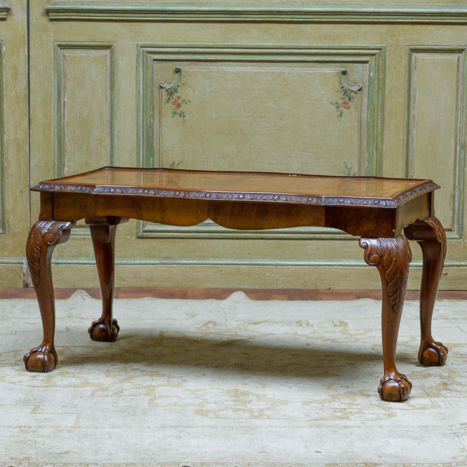 Early 20th Century Chippendale Walnut Cocktail Table